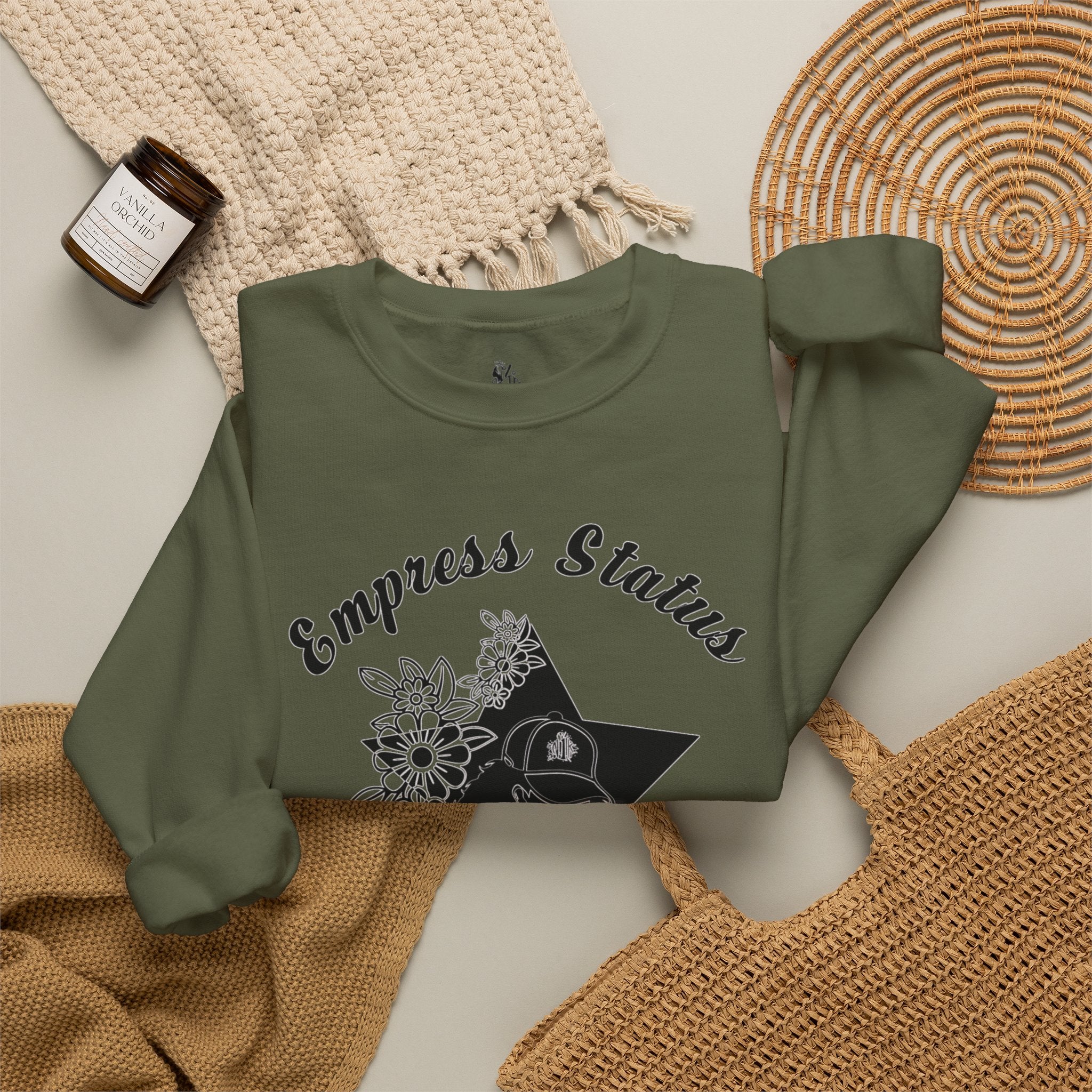 Empress Black Girl Floral Status Unisex Sweatshirt