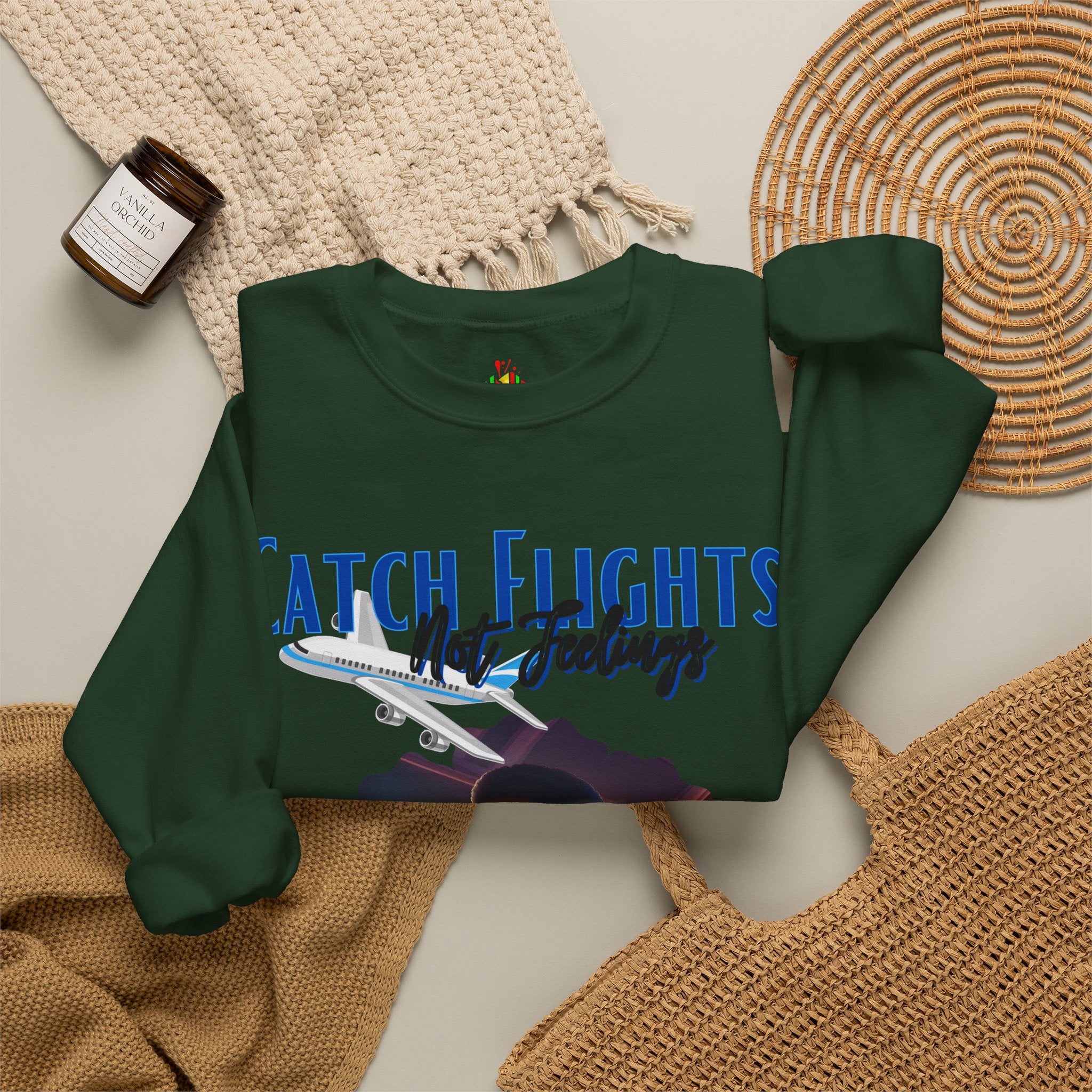 Catch flights not feelings Unisex Heavy Blend™ Crewneck Sweatshirt