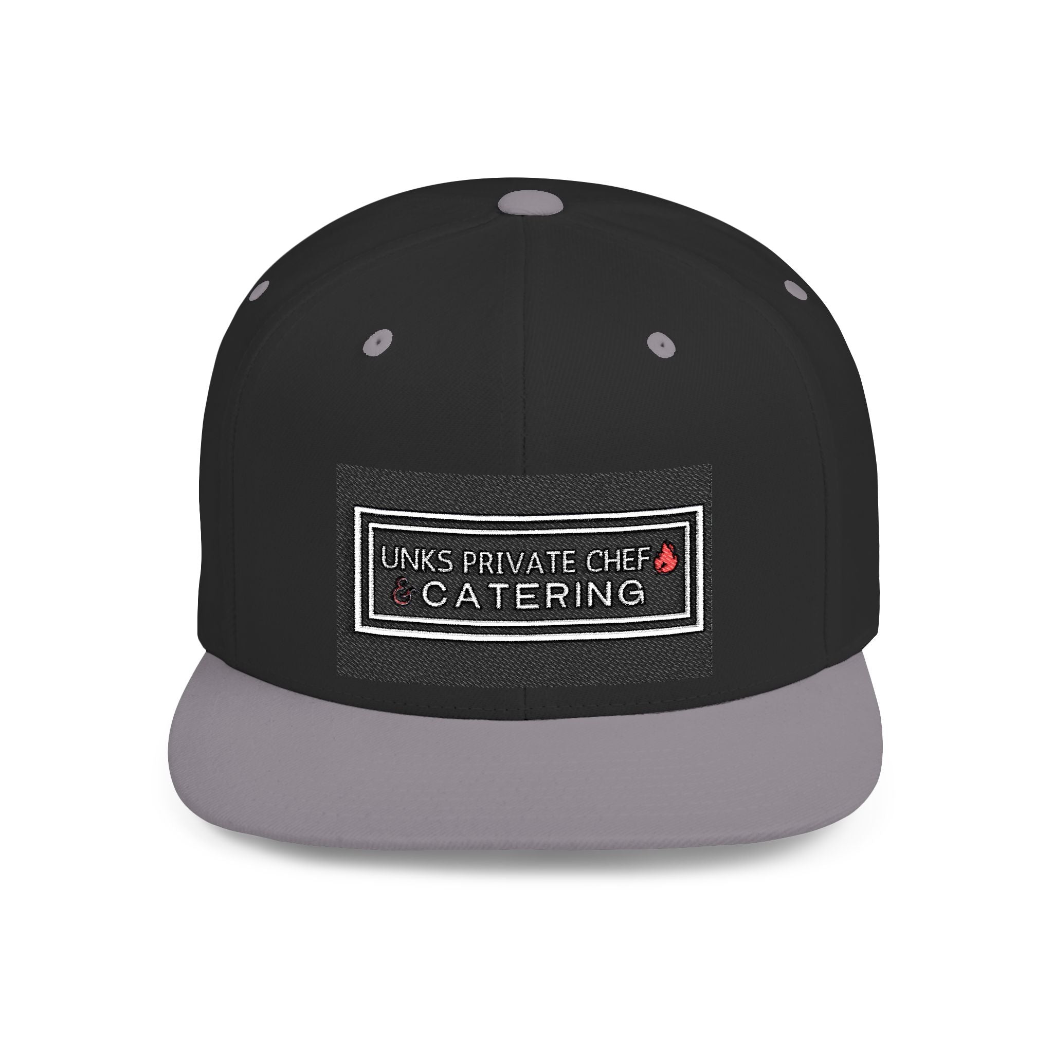Unks Catering Custom Stylish Flat Bill Snapback Hat, Trendy Cap for Summer, Unique Gift for Him/Her, Casual Wear, Fashion Accessory