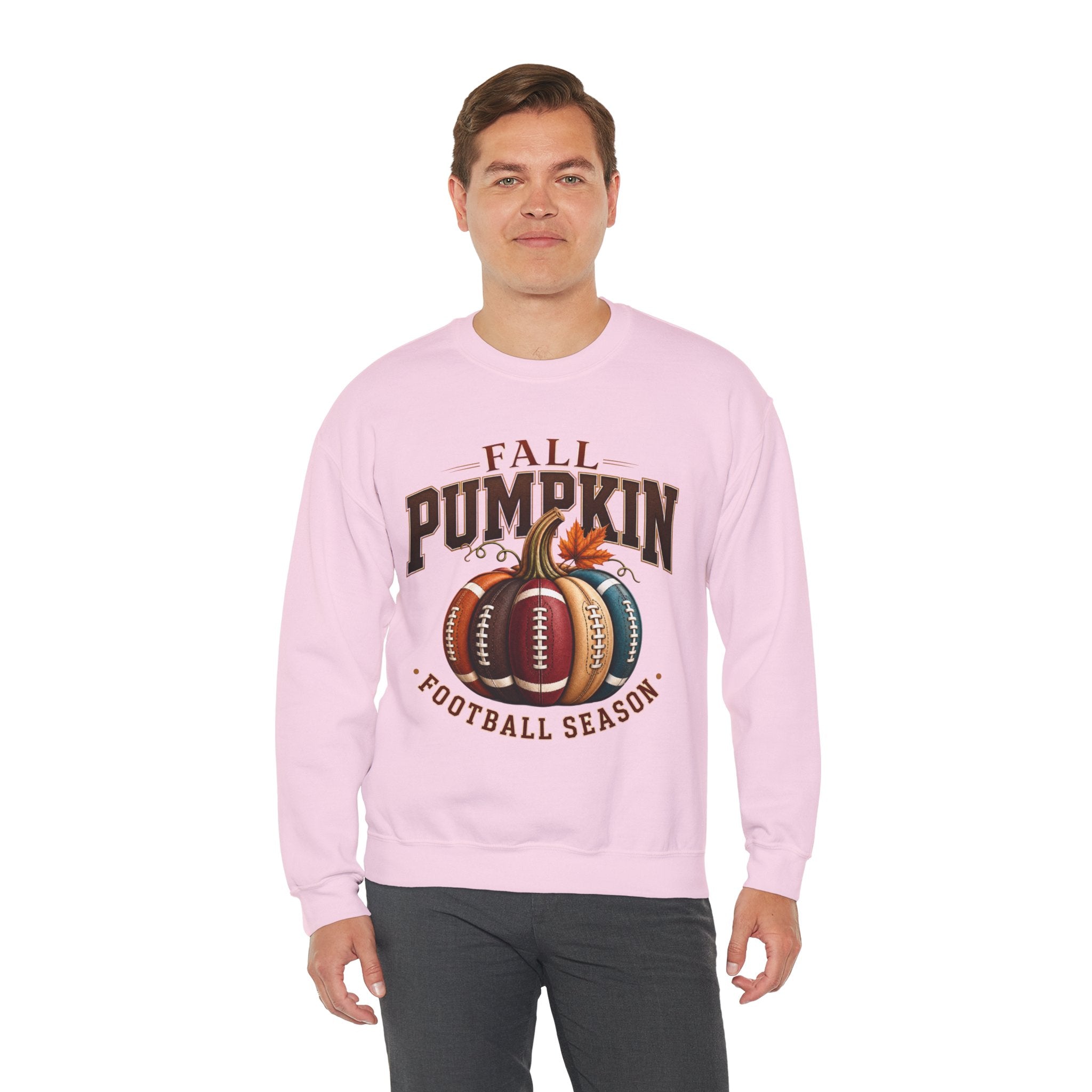 Fall Pumpkin Football Season Crewneck Sweatshirt