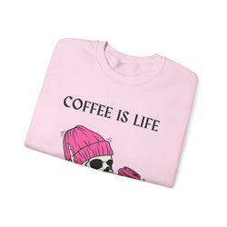 Skeleton Coffee Is Life Unisex Heavy Blend™ Crewneck Sweatshirt
