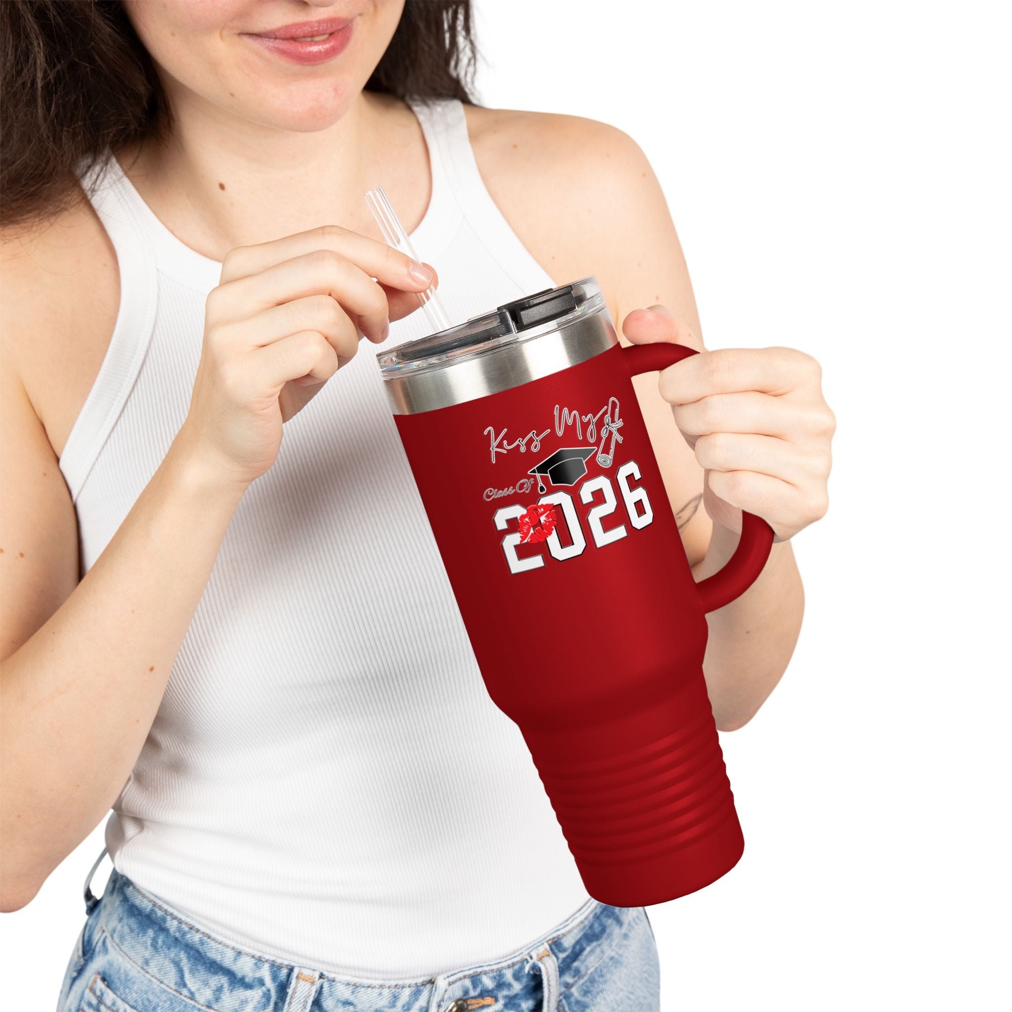 2026 Insulated Travel Mug, 40oz, Stylish Drinkware for On-the-Go, Ideal for Graduations, Hot & Cold Beverages, Outdoor Adventures