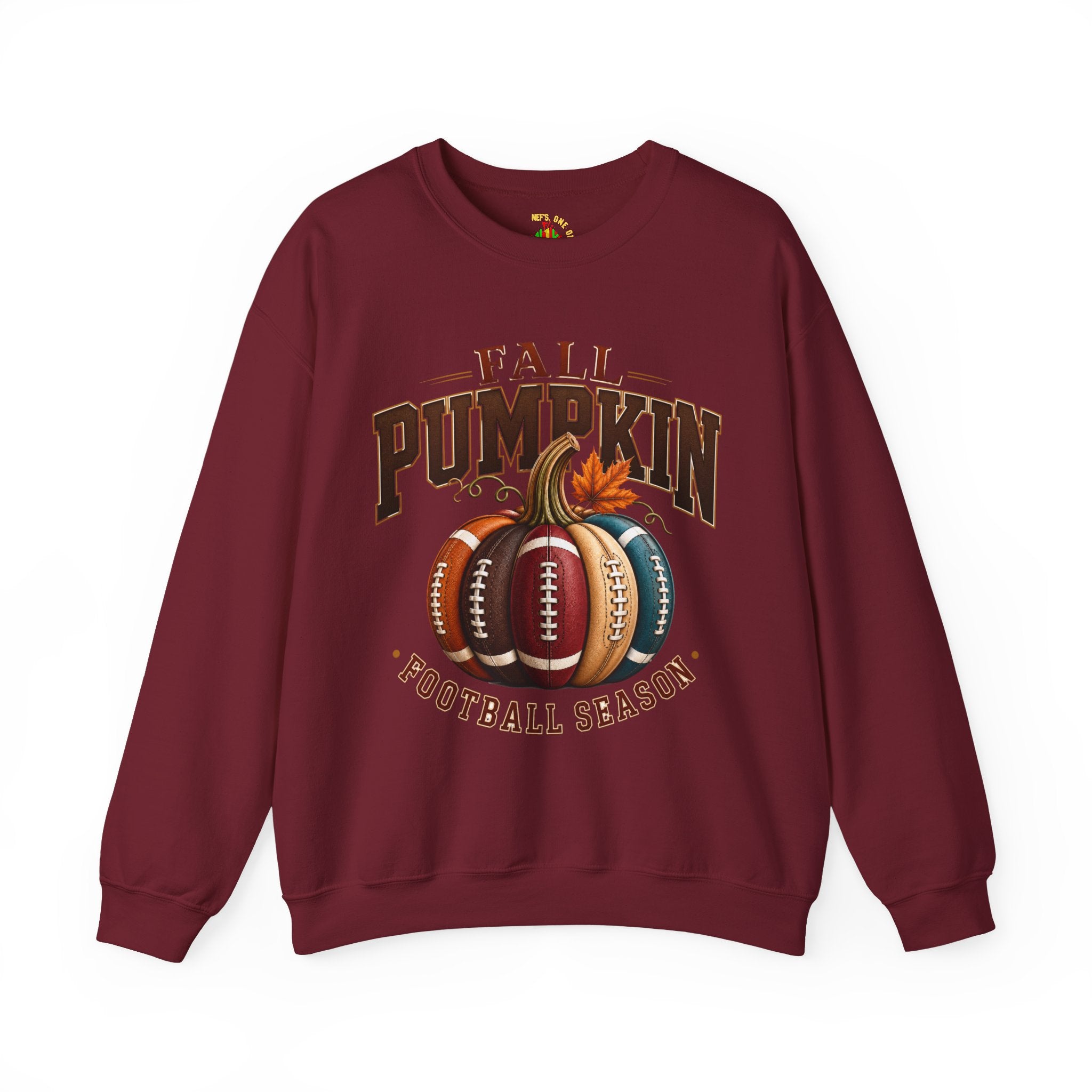Fall Pumpkin Football Season Crewneck Sweatshirt