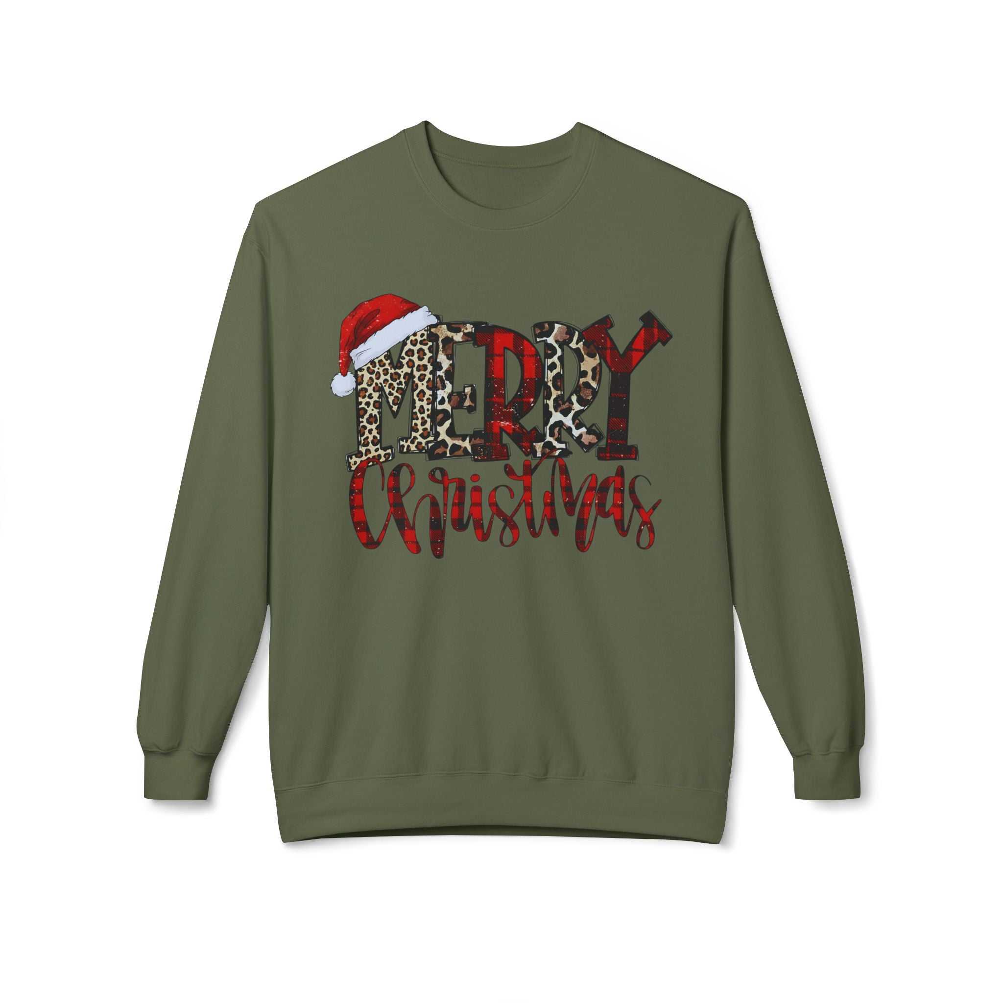 Merry Christmas Leopard Plaid SweatshirtSweatshirtMerry Christmas Leopard Plaid