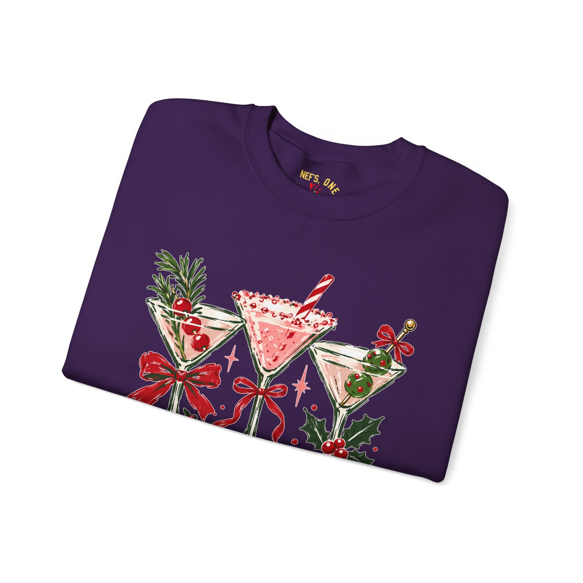 Merry Martinis Christmas Cocktail Crewneck Sweatshirt