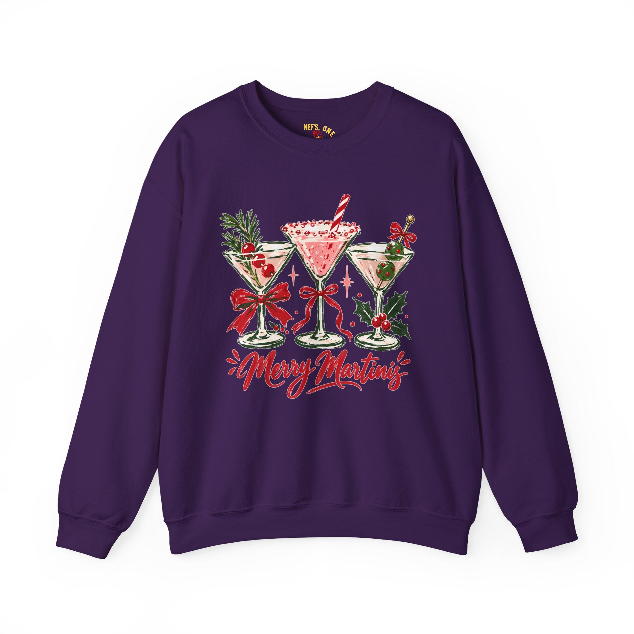 Merry Martinis Christmas Cocktail Crewneck Sweatshirt