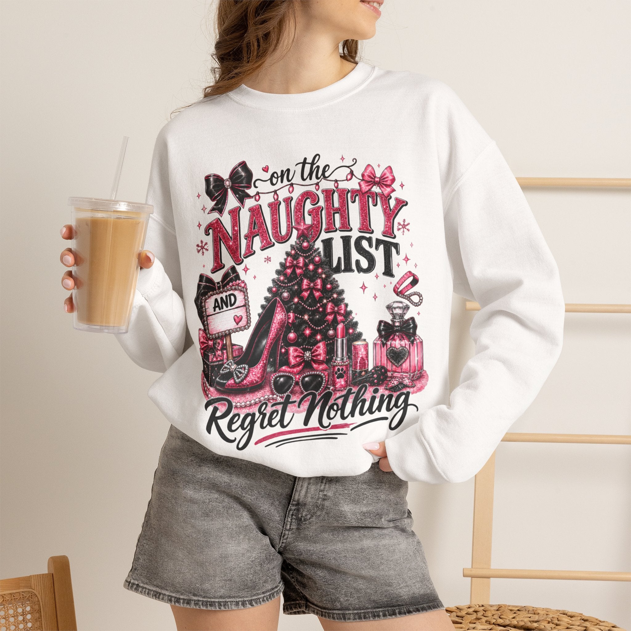 On the Naughty List Christmas Crewneck Sweatshirt
