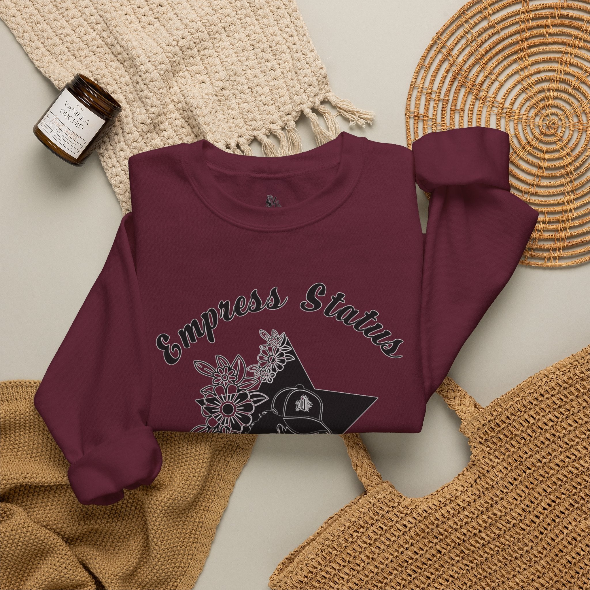 Empress Black Girl Floral Status Unisex Sweatshirt