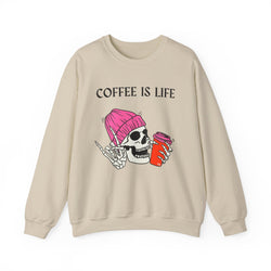 Skeleton Coffee Is Life Unisex Heavy Blend™ Crewneck Sweatshirt