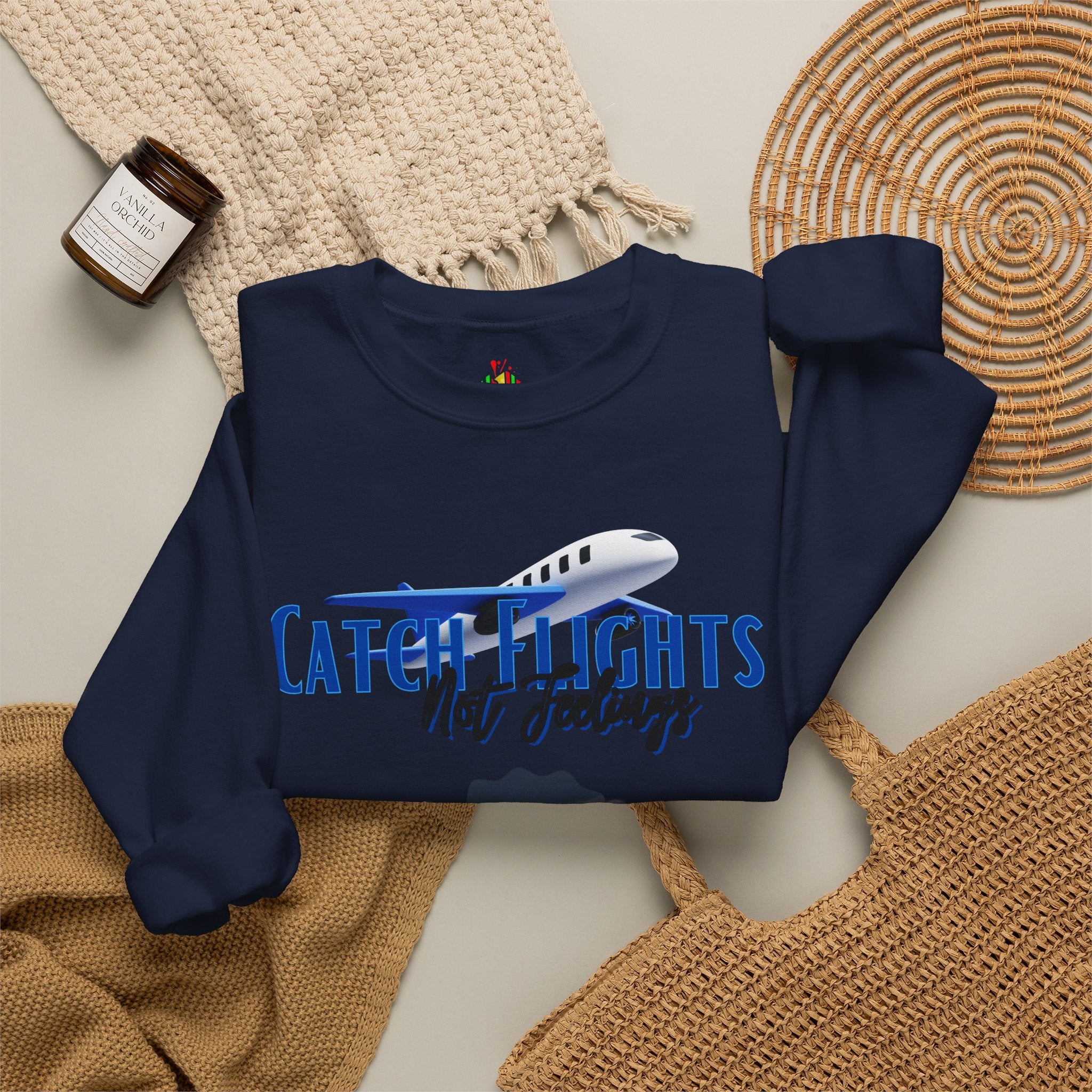 Catch Flights Not Feelings Unisex Heavy Blend™ Crewneck Sweatshirt