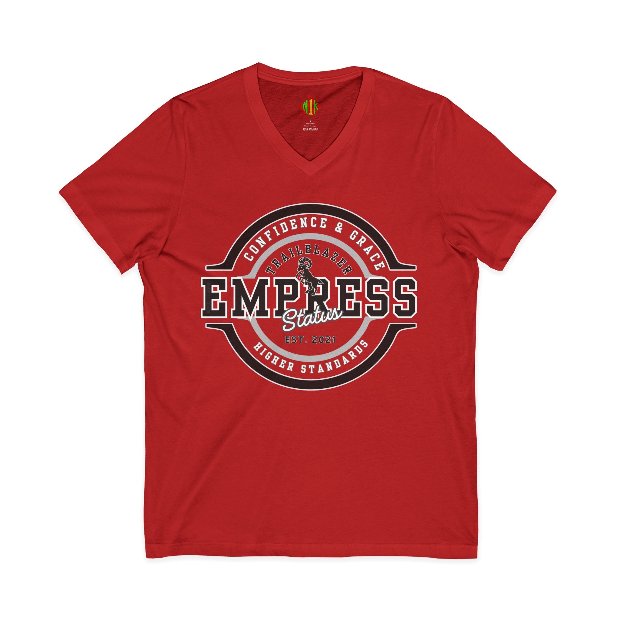 Empress Status Trailblazer Confidence V-Neck Tee for Confident Women, V-neckEmpowered Empress Status