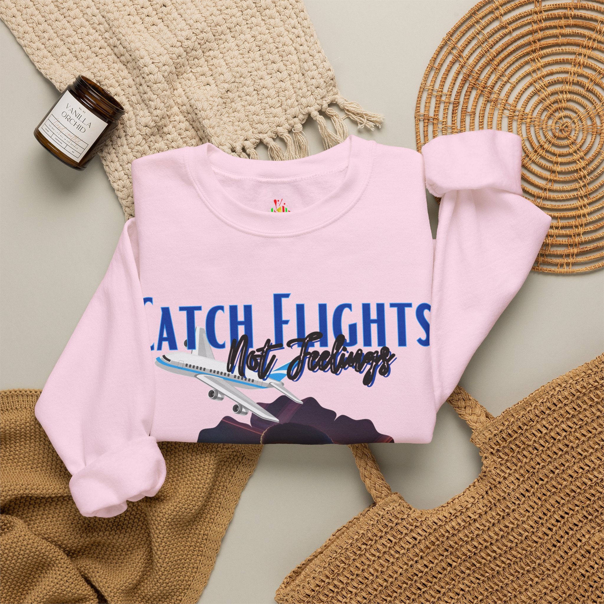 Catch flights not feelings Unisex Heavy Blend™ Crewneck Sweatshirt