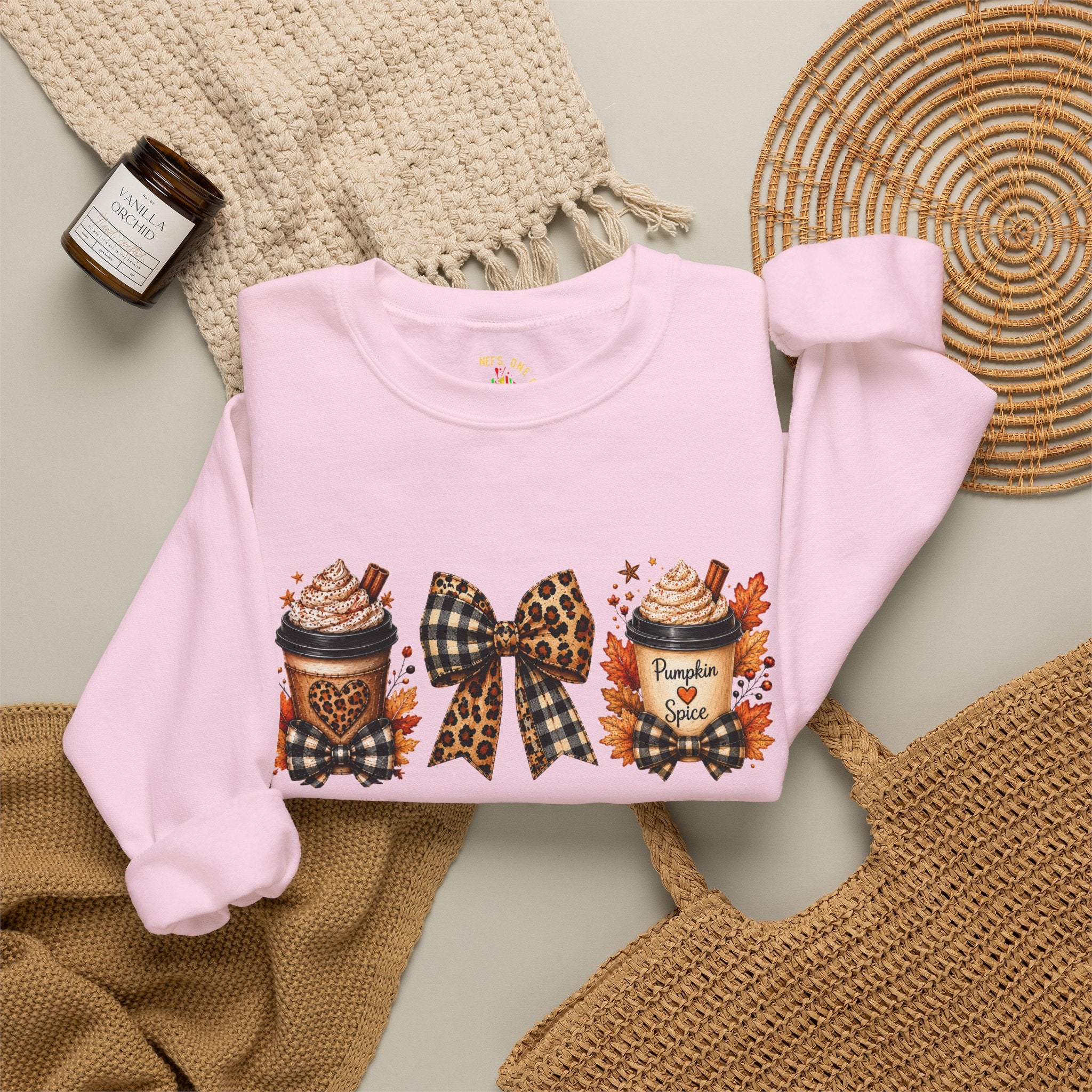 Festive Leopard Bow Christmas Crewneck Sweatshirt