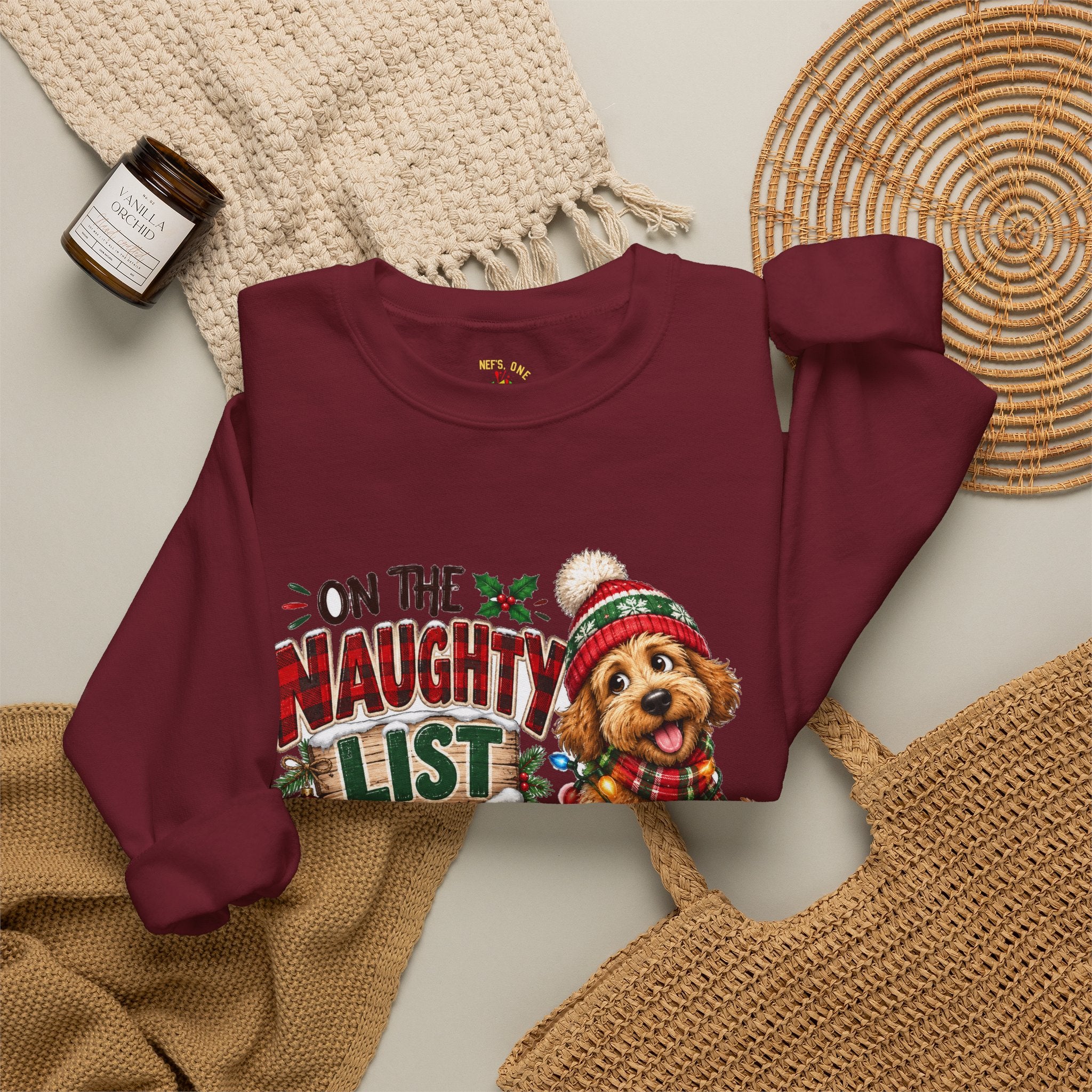 On the Naughty List and I Regret Nothing Christmas Crewneck Sweatshirt