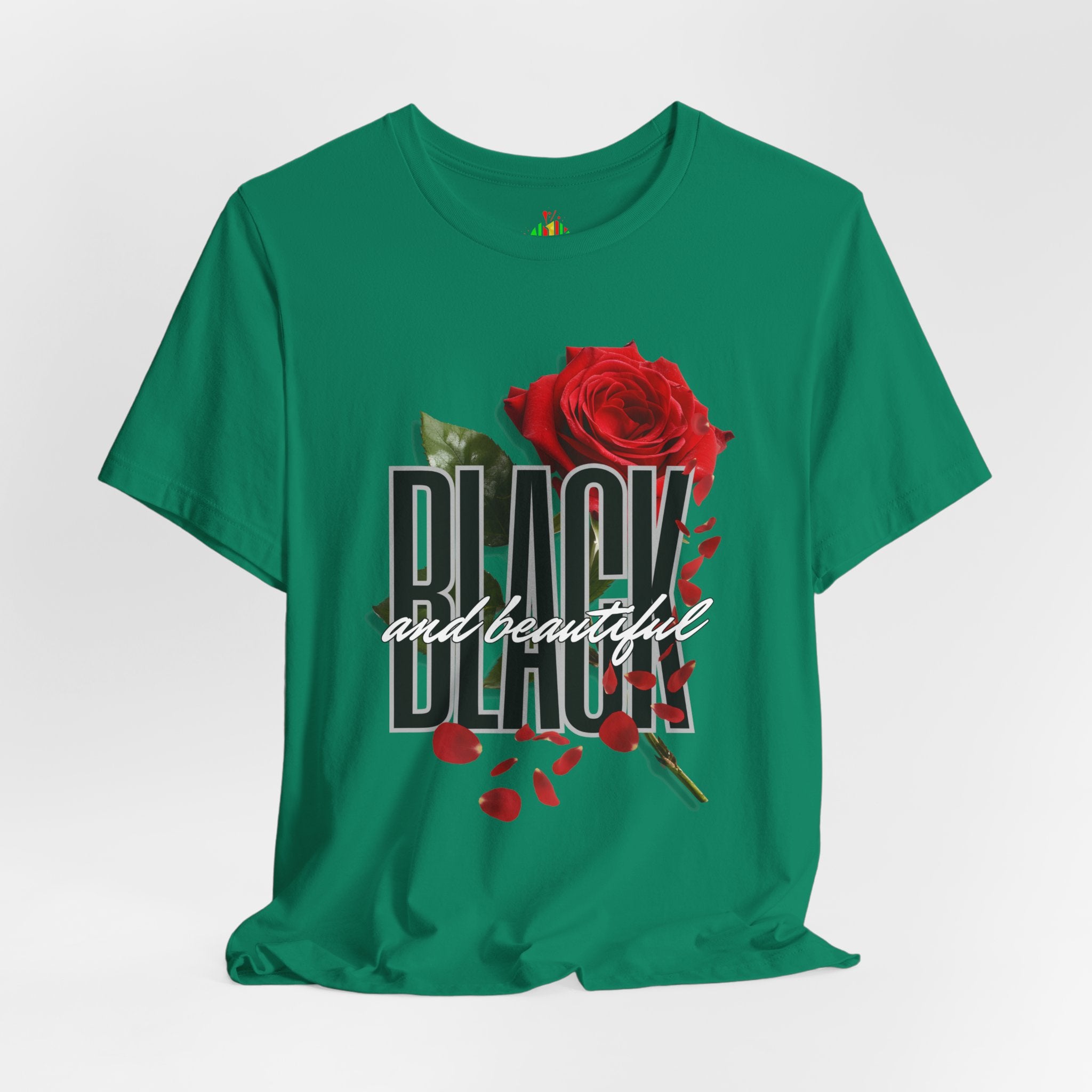 Black and Beautiful Unisex Tee, Floral Graphic Tee, Trendy T-Shirt, Gift for Her, Everyday Wear, Casual Style