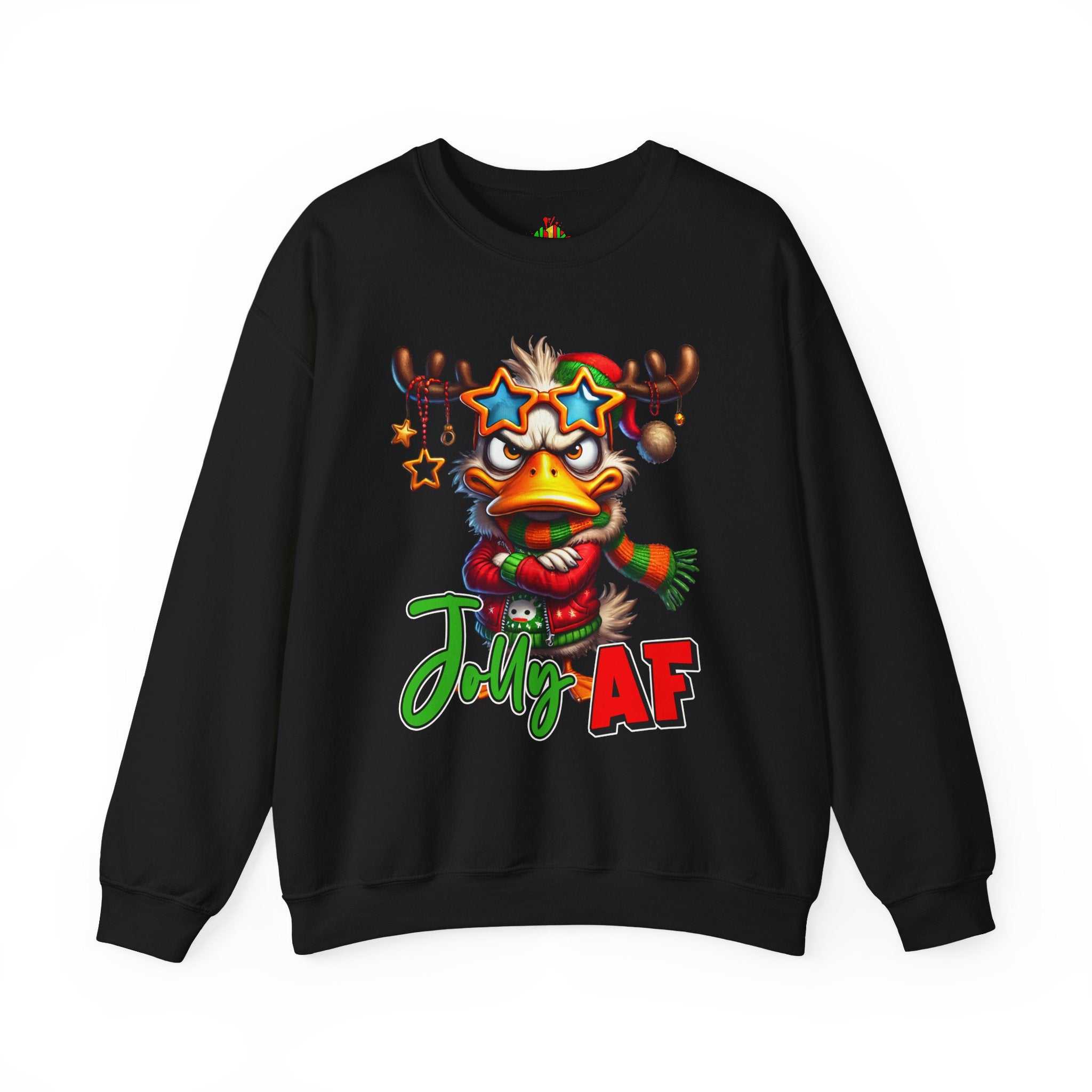 Jolly AF Funny Christmas Crew Neck SweatshirtSweatshirtJolly AF Sweatshirt