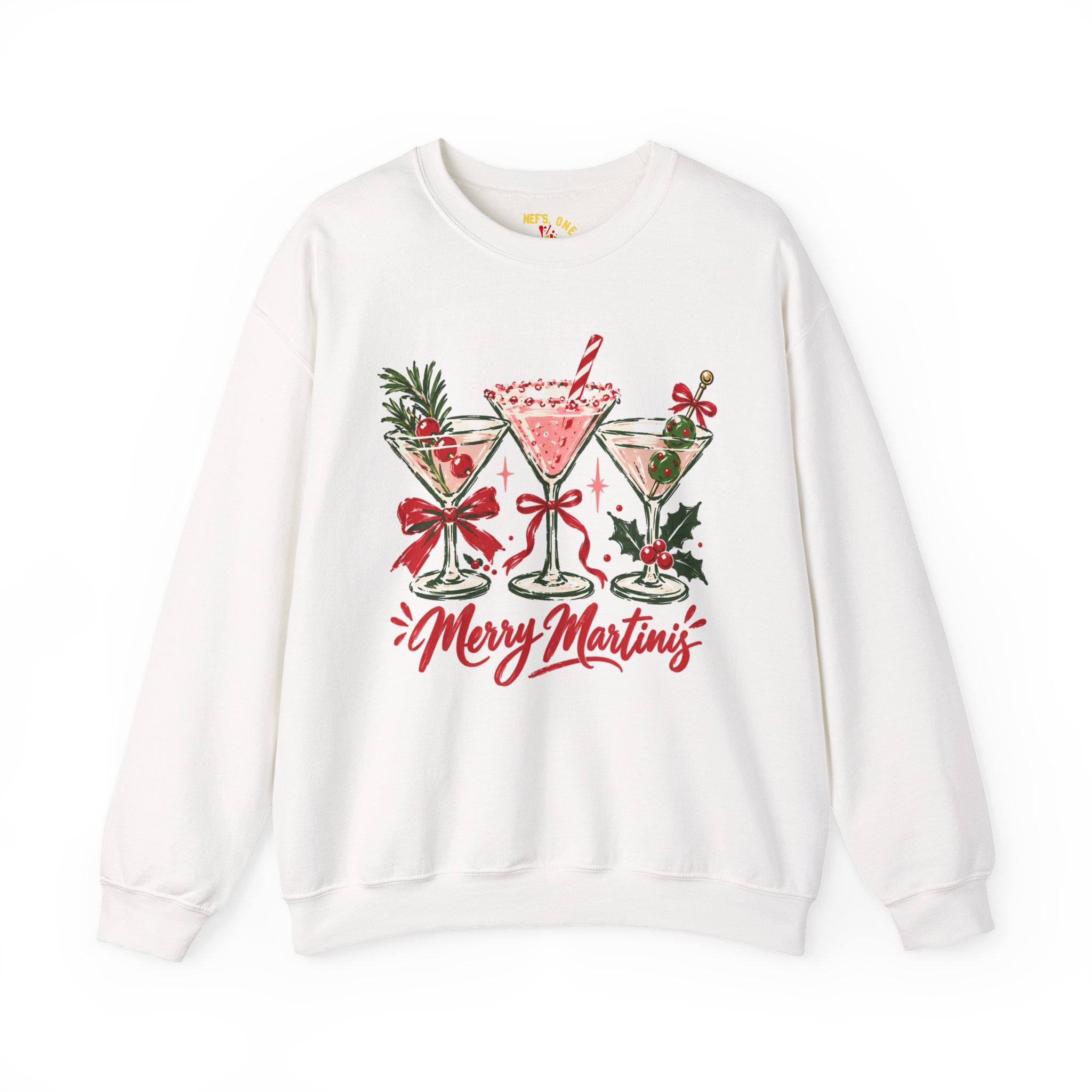 Merry Martinis Christmas Cocktail Crewneck Sweatshirt