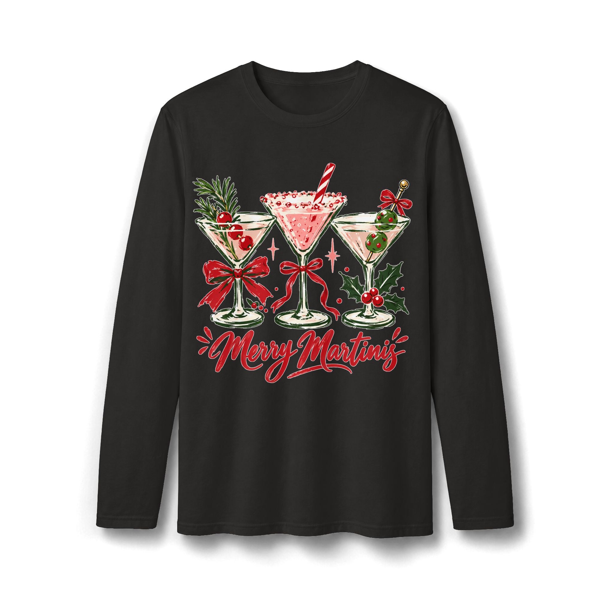 Merry Martinis Christmas Long Sleeve T-Shirt