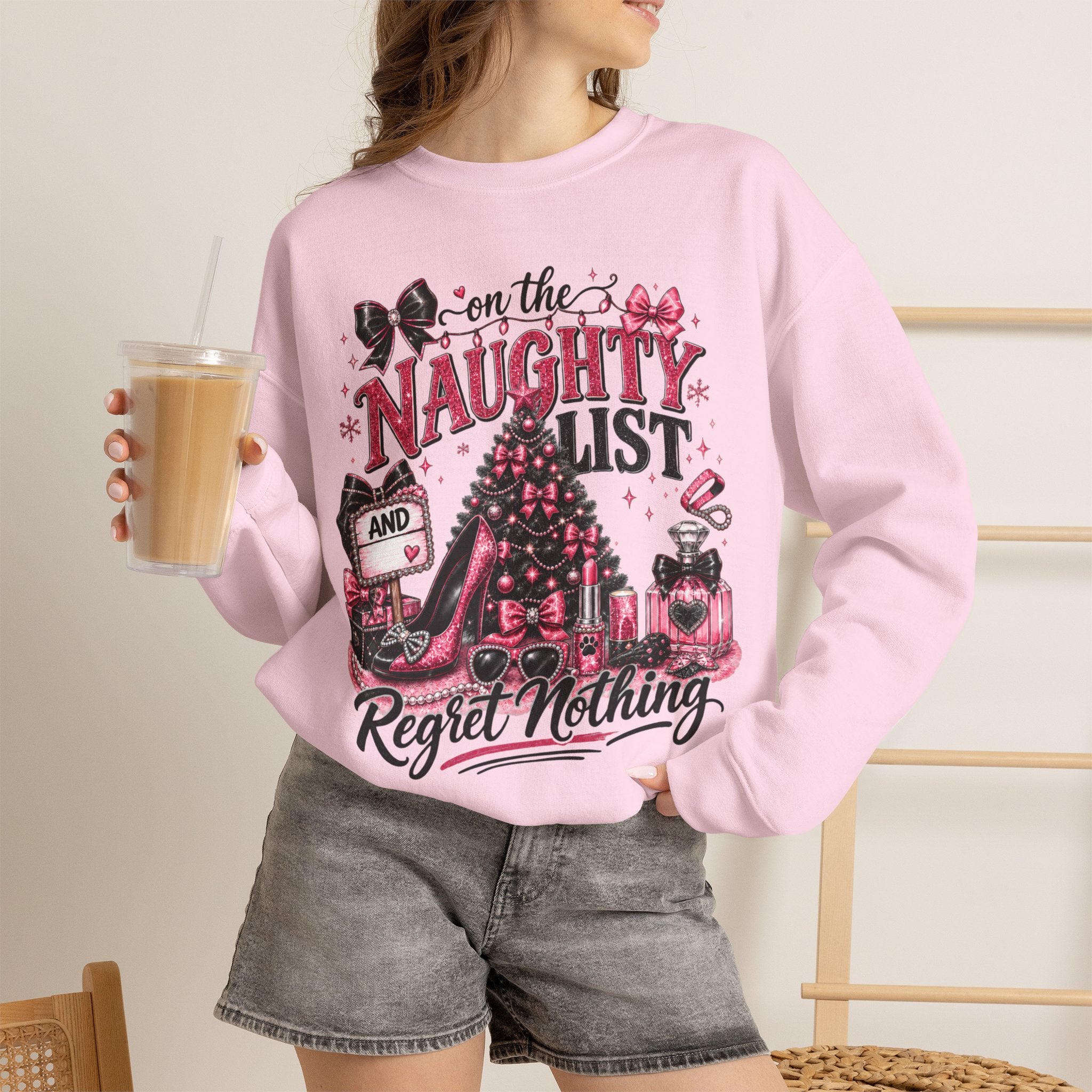 On the Naughty List Christmas Crewneck Sweatshirt