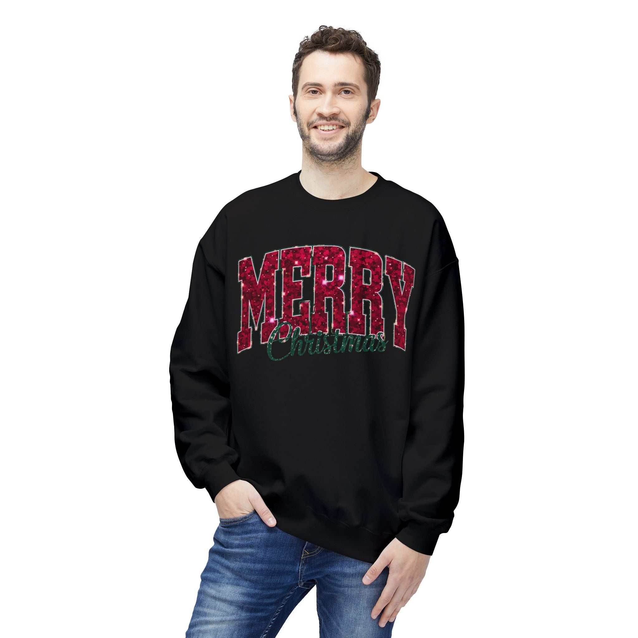 Merry Christmas Plaid Crewneck SweatshirtSweatshirtMerry Christmas Plaid