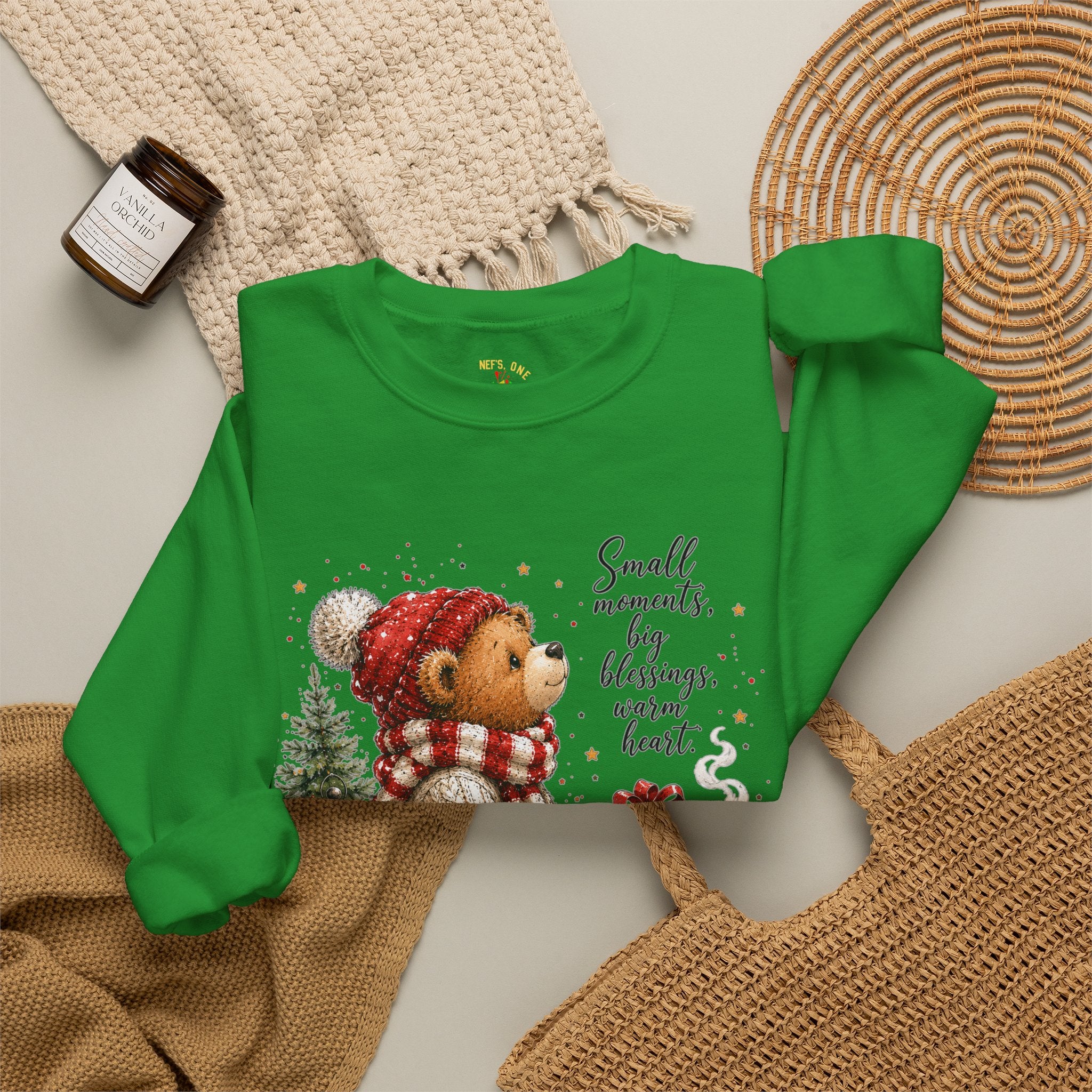 Christmas Bear Crewneck Sweatshirt – Cozy Holiday Teddy Bear Design