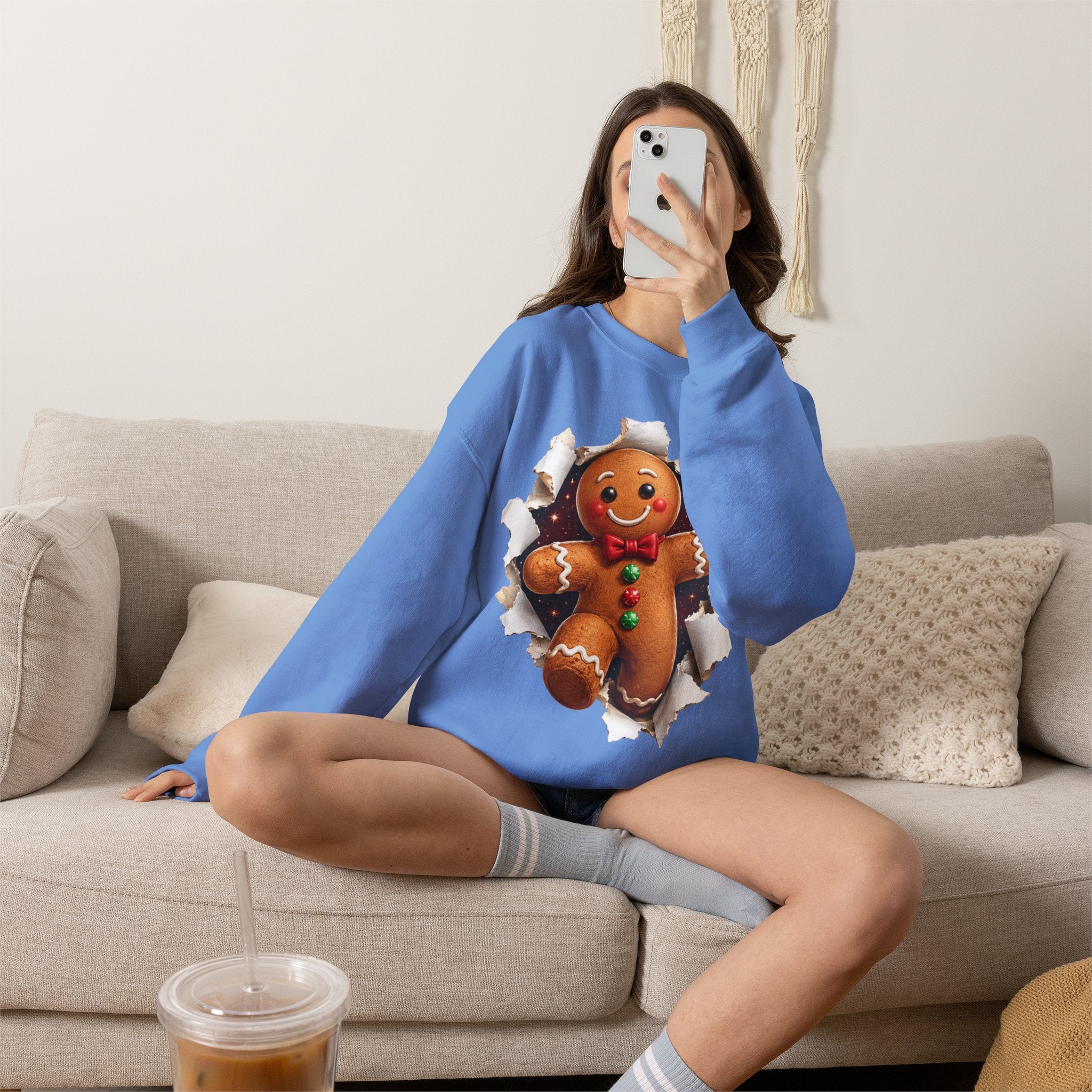 Gingerbread Man Christmas Crewneck Sweatshirt