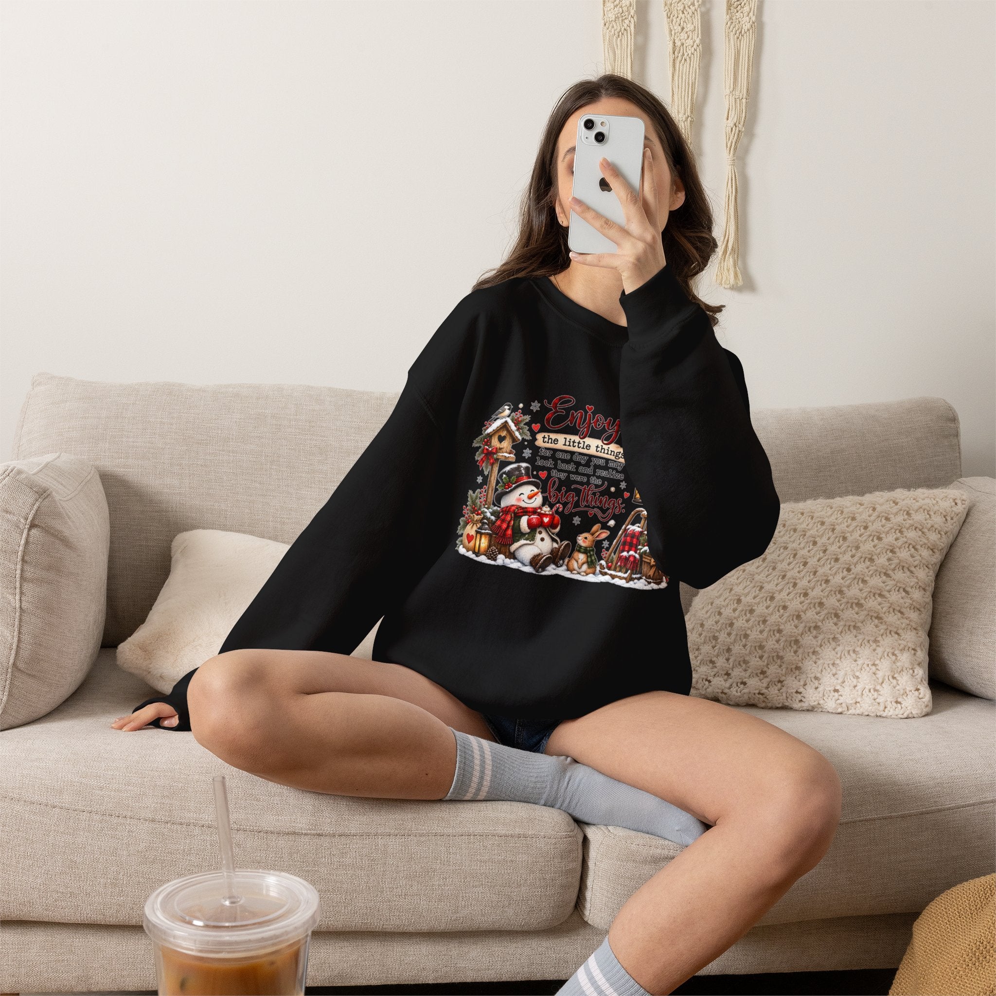 Enjoy the Little Things Christmas Crewneck Sweatshirt