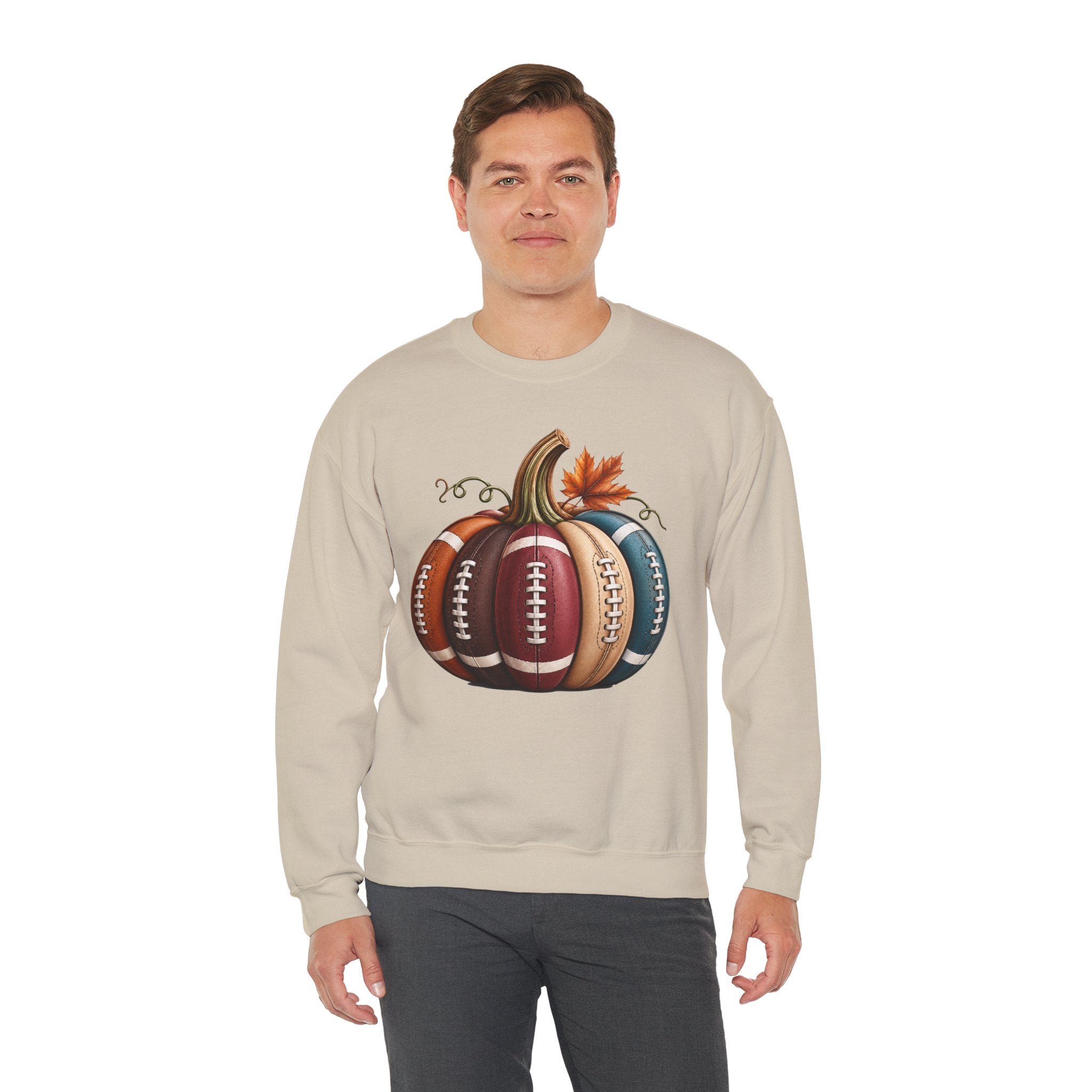 Fall Football Pumpkin Crewneck Sweatshirt