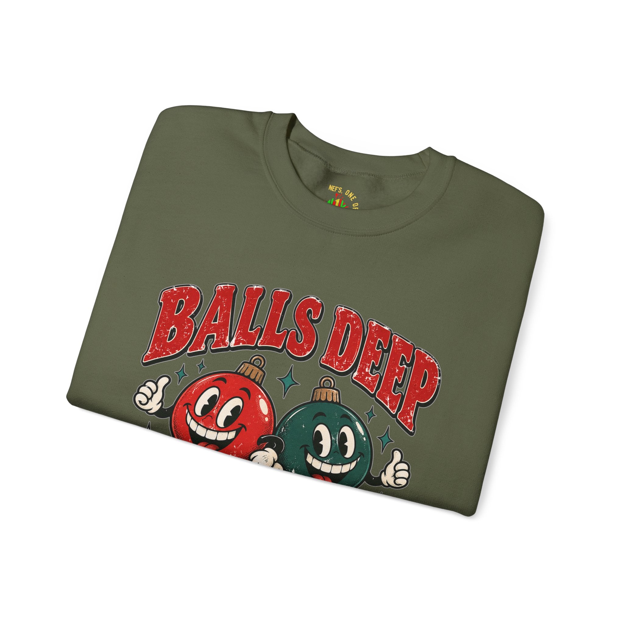 Balls Deep in Christmas Spirit Crewneck Sweatshirt