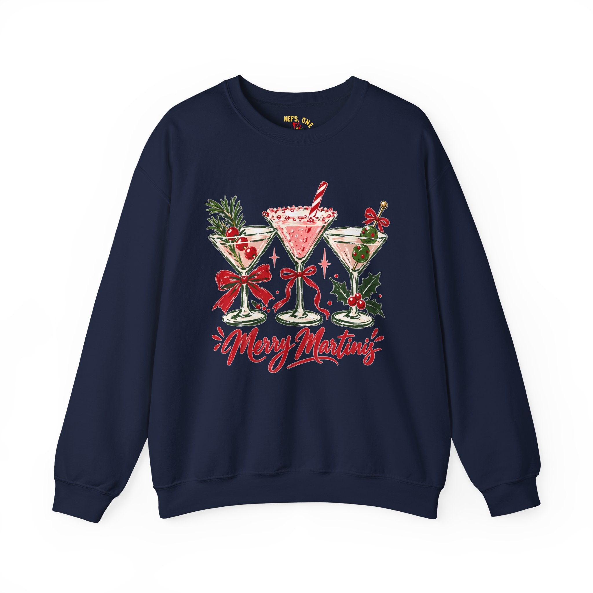 Merry Martinis Christmas Cocktail Crewneck Sweatshirt