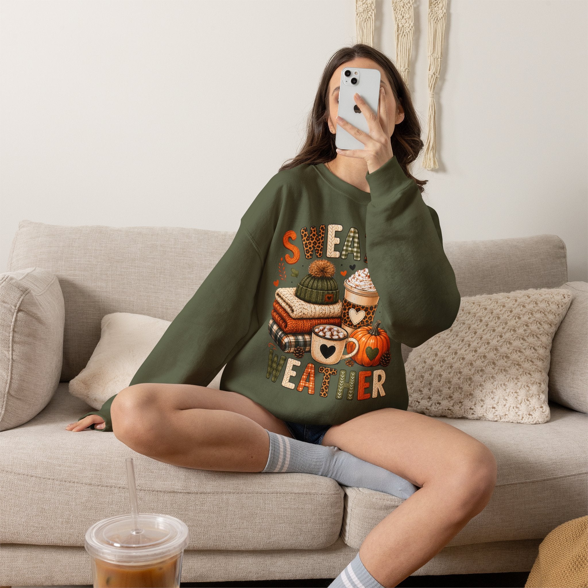 Sweater Weather Autumn Crewneck Sweatshirt