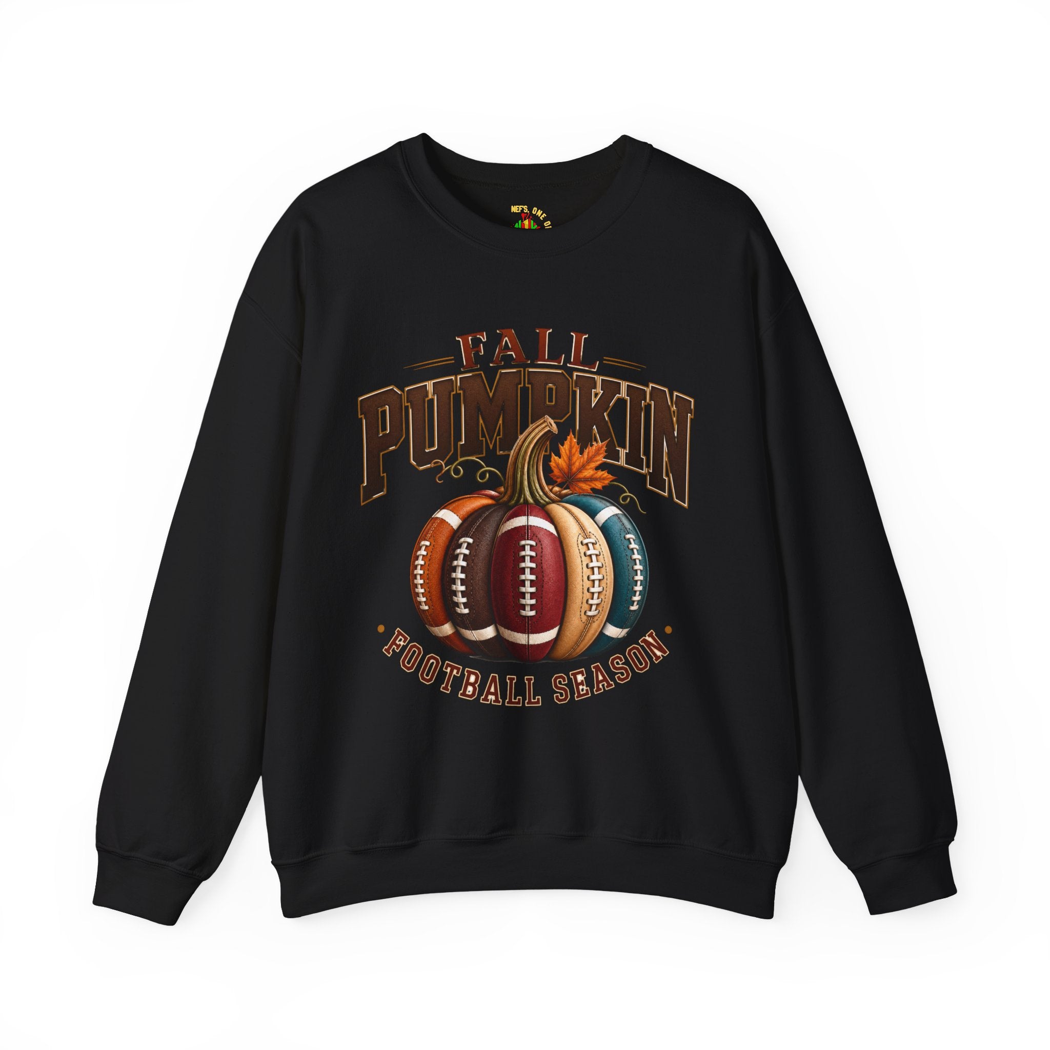 Fall Pumpkin Football Season Crewneck Sweatshirt