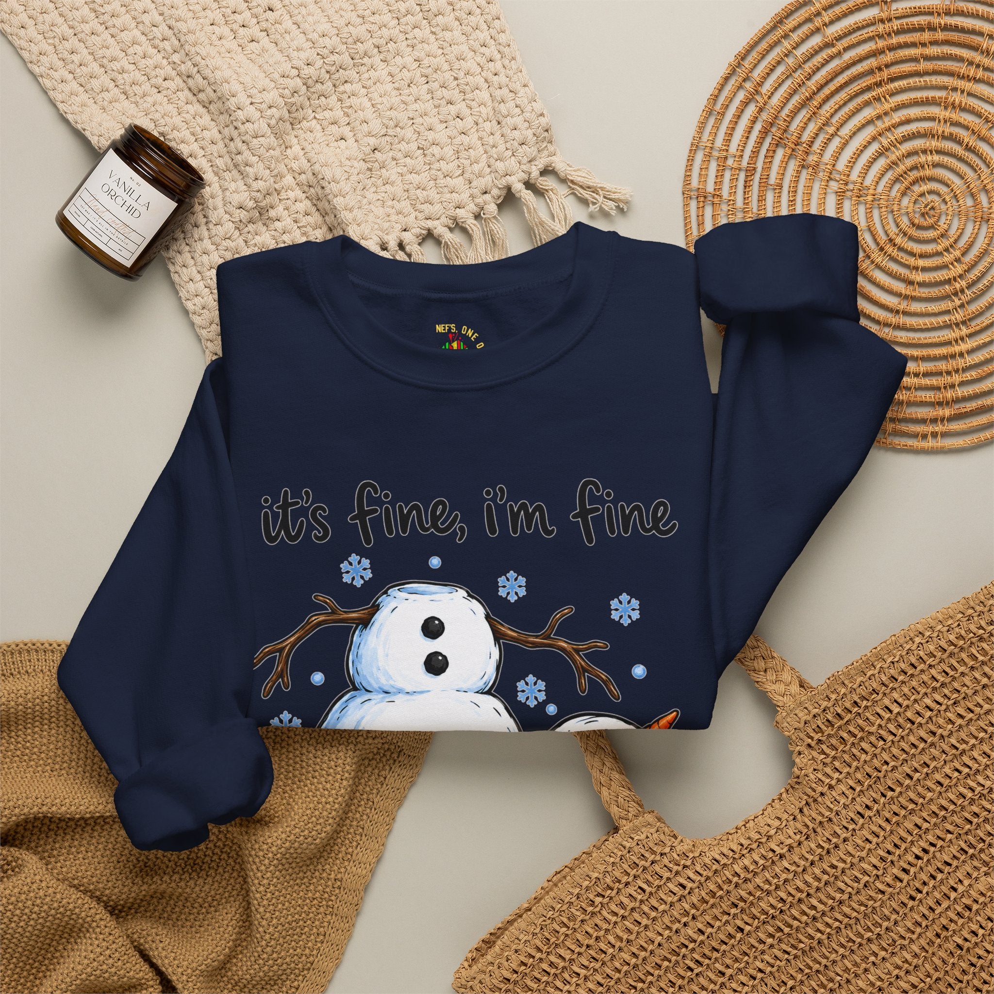 It’s Fine, I’m Fine, Everything Is Fine Snowman Christmas Sweatshirt