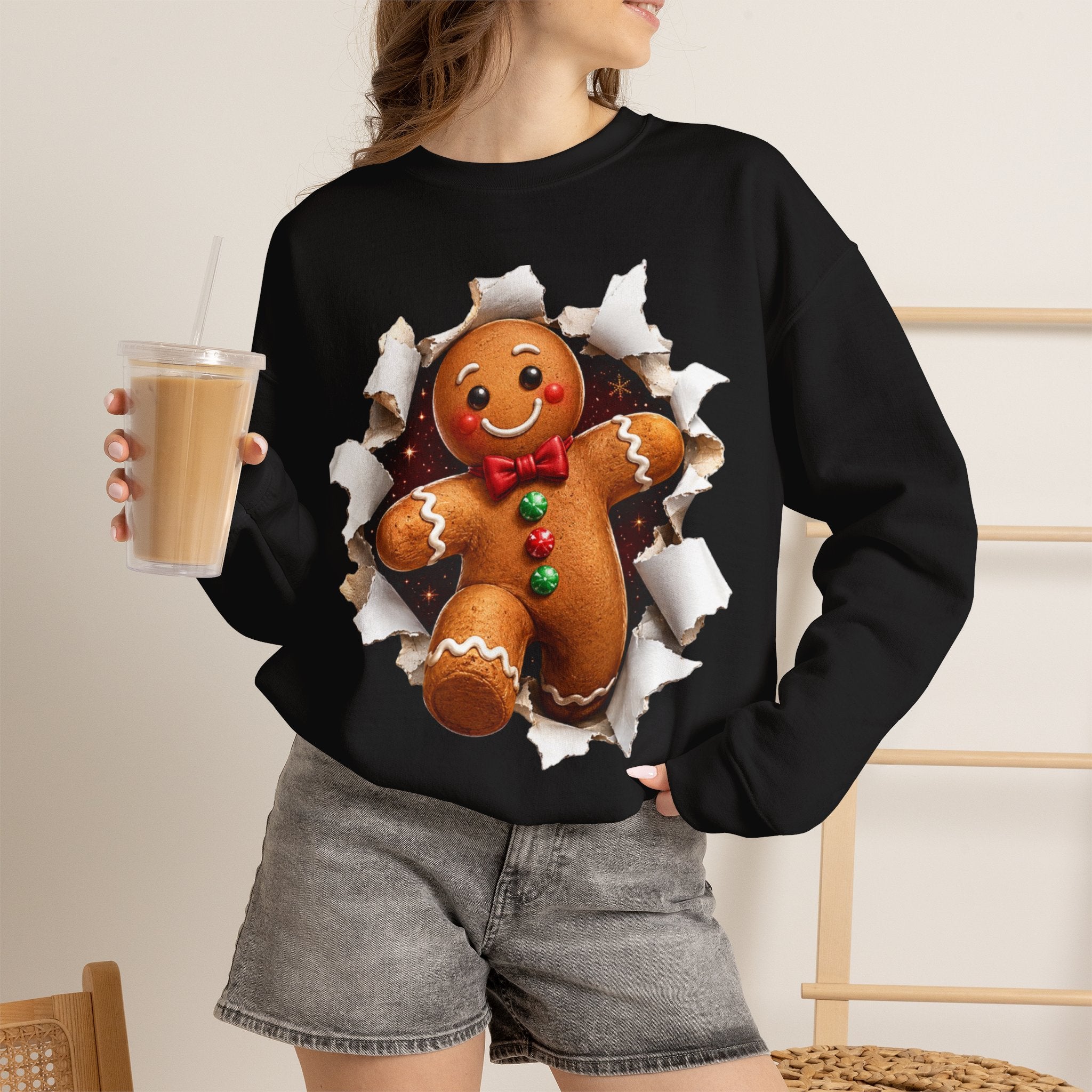 Gingerbread Man Christmas Crewneck Sweatshirt