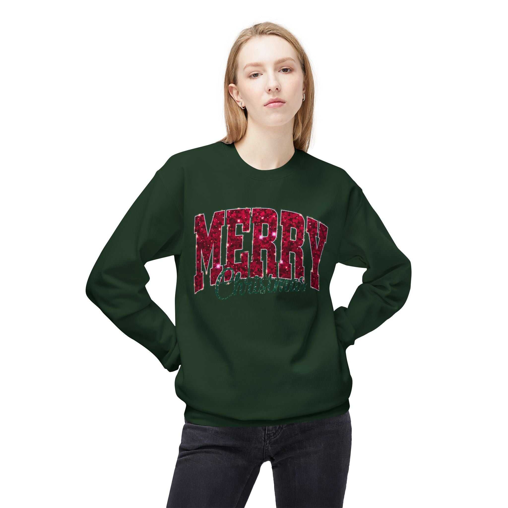 Merry Christmas Plaid Crewneck SweatshirtSweatshirtMerry Christmas Plaid
