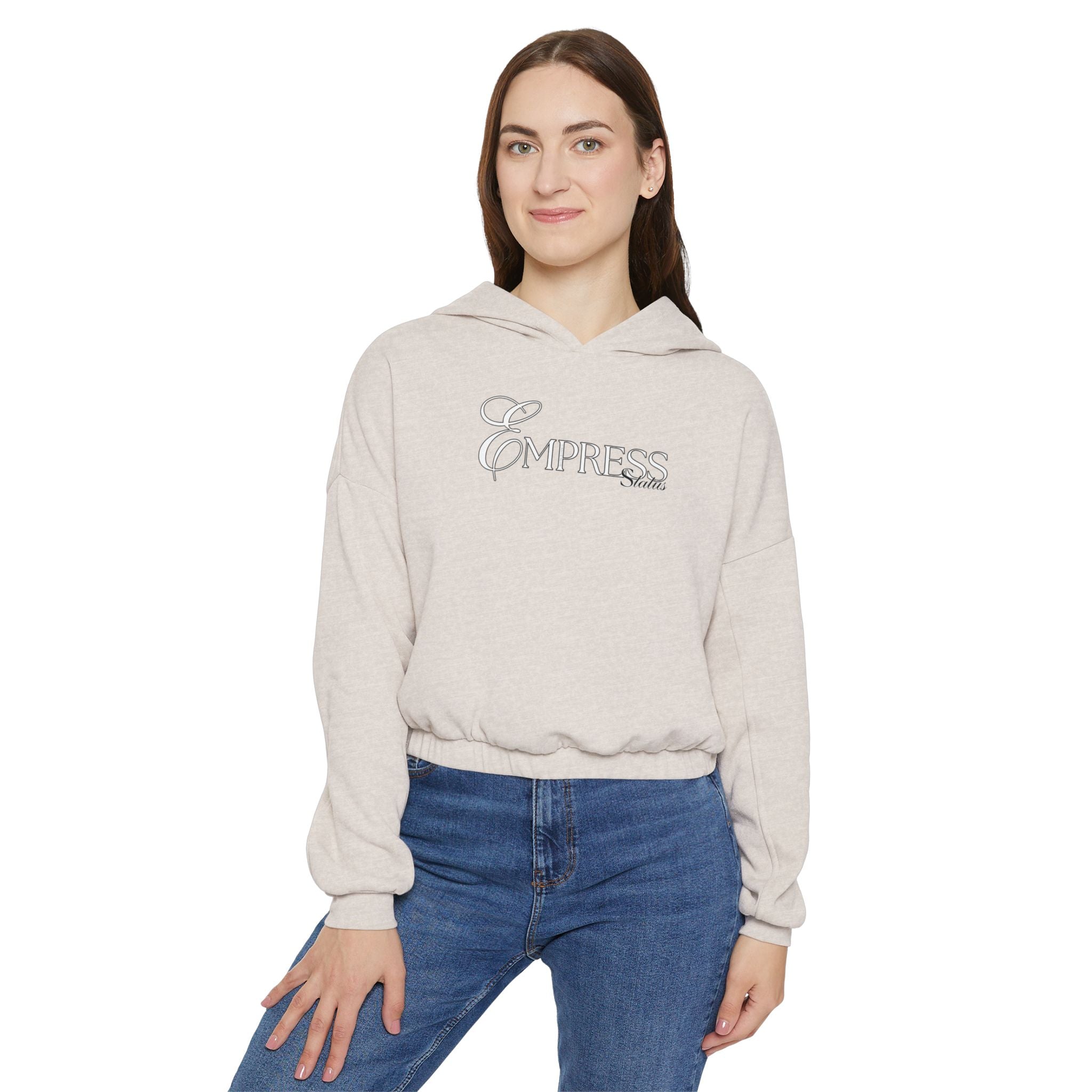 Empress Women's Cinched Bottom Hoodie, Chic Pullover, Stylish Activewear, Casual Outfit, Birthday Gift, Cozy Gift
