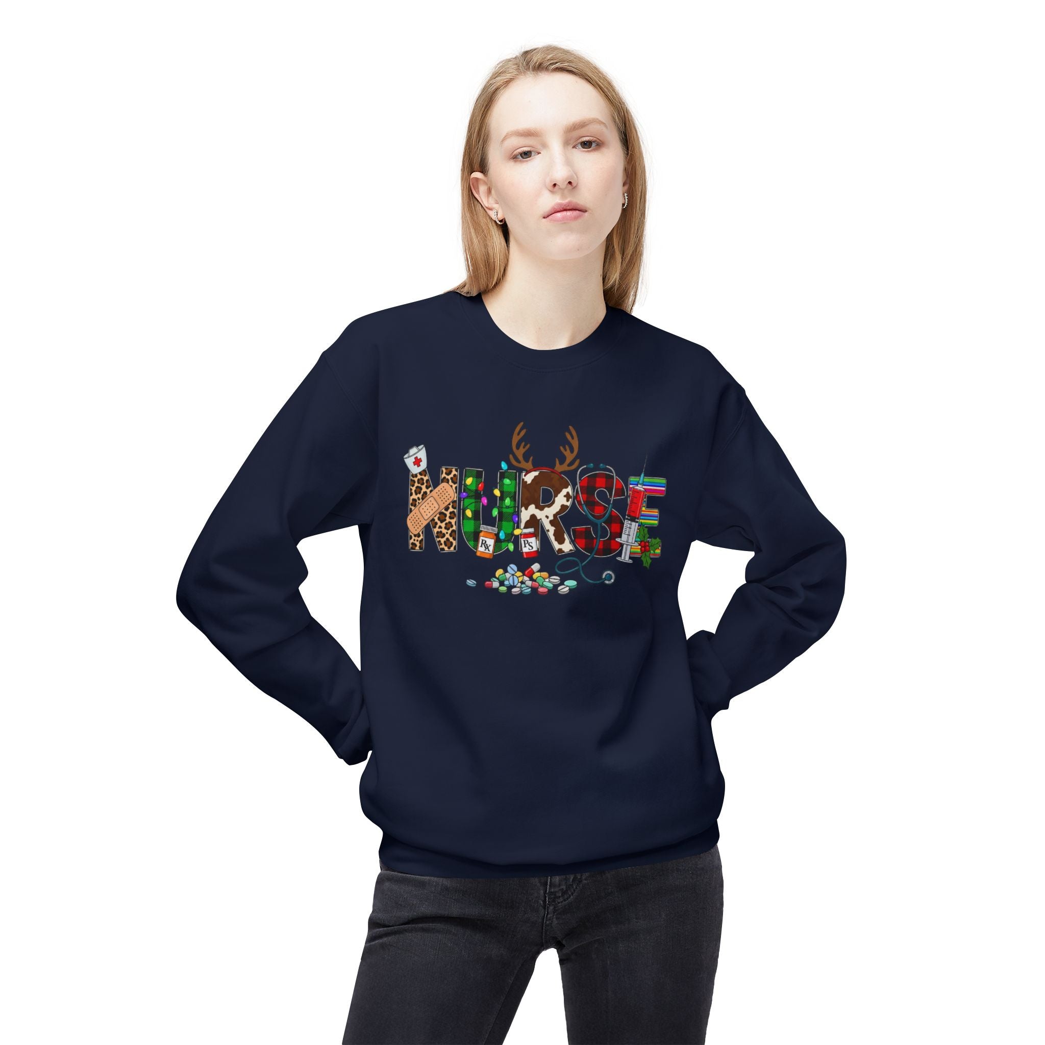 Nurse Christmas Crewneck Sweatshirt – Festive Medical Holiday Gift