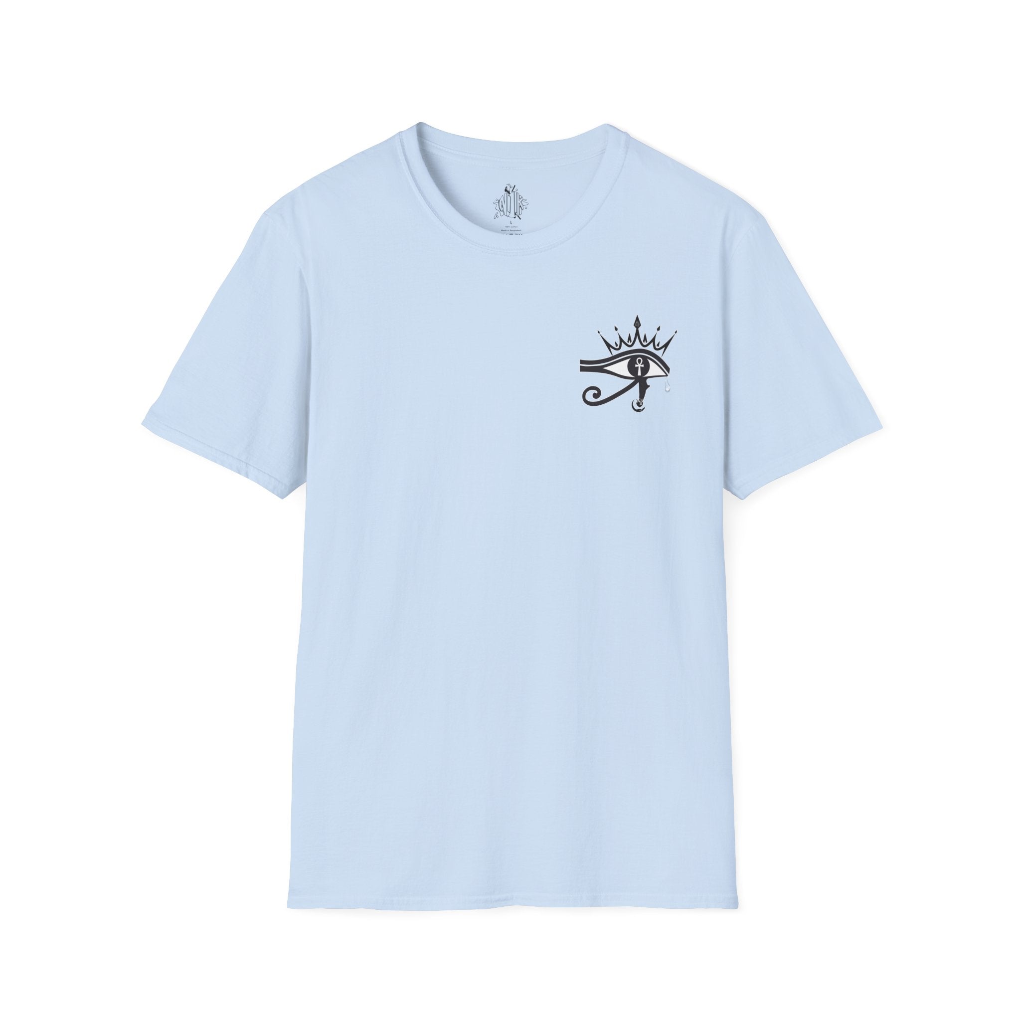 Eye of Horus Chest Logo Empress Tee — Minimal Egyptian Symbol T-Shirt