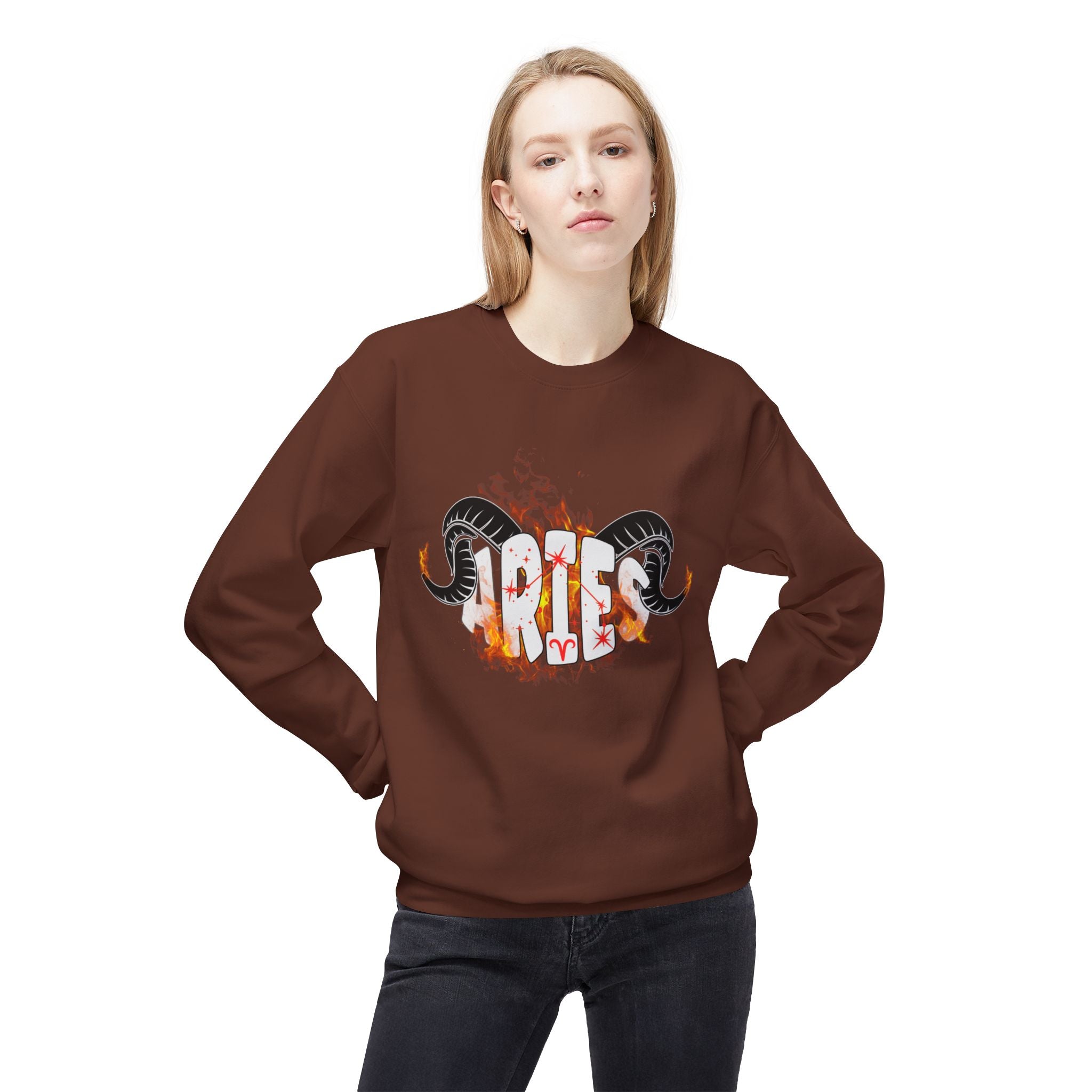 Aries on Fire Unisex Crewneck Sweatshirt