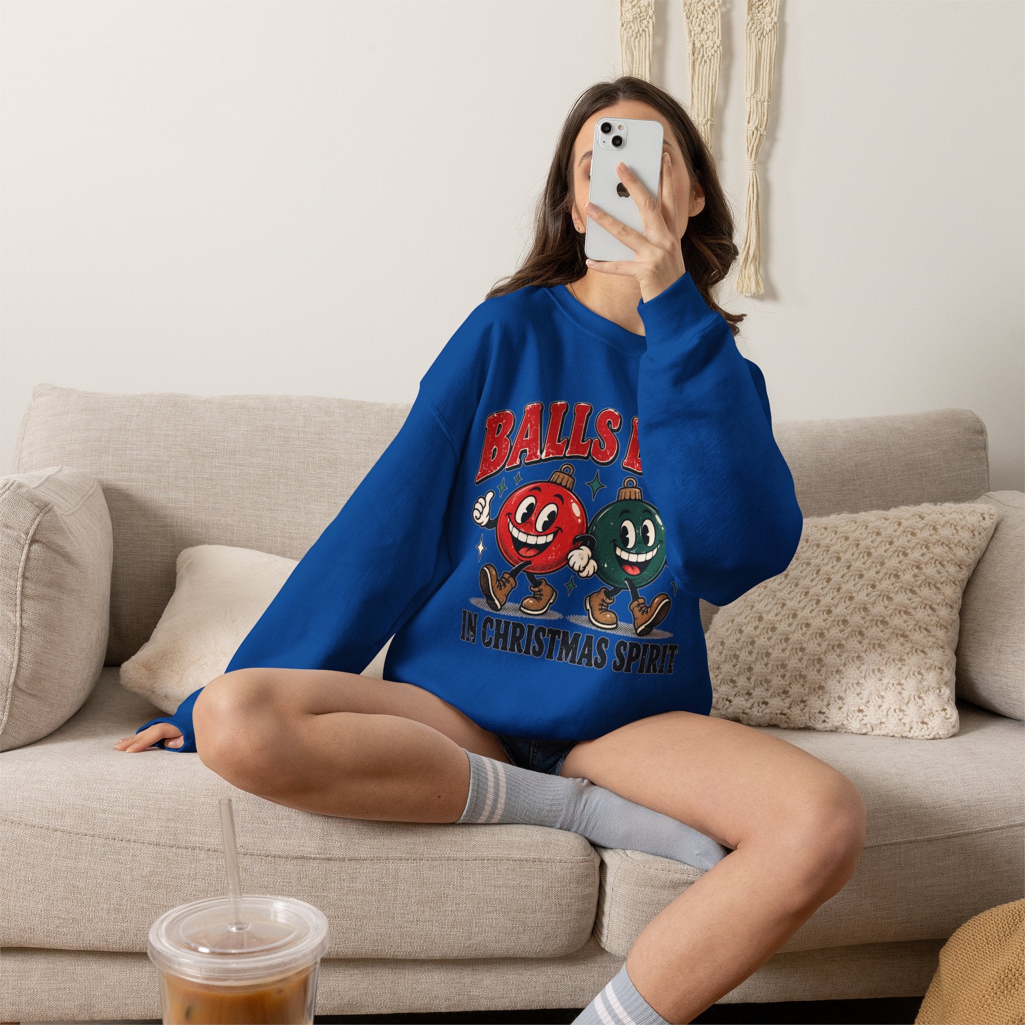 Balls Deep in Christmas Spirit Crewneck Sweatshirt
