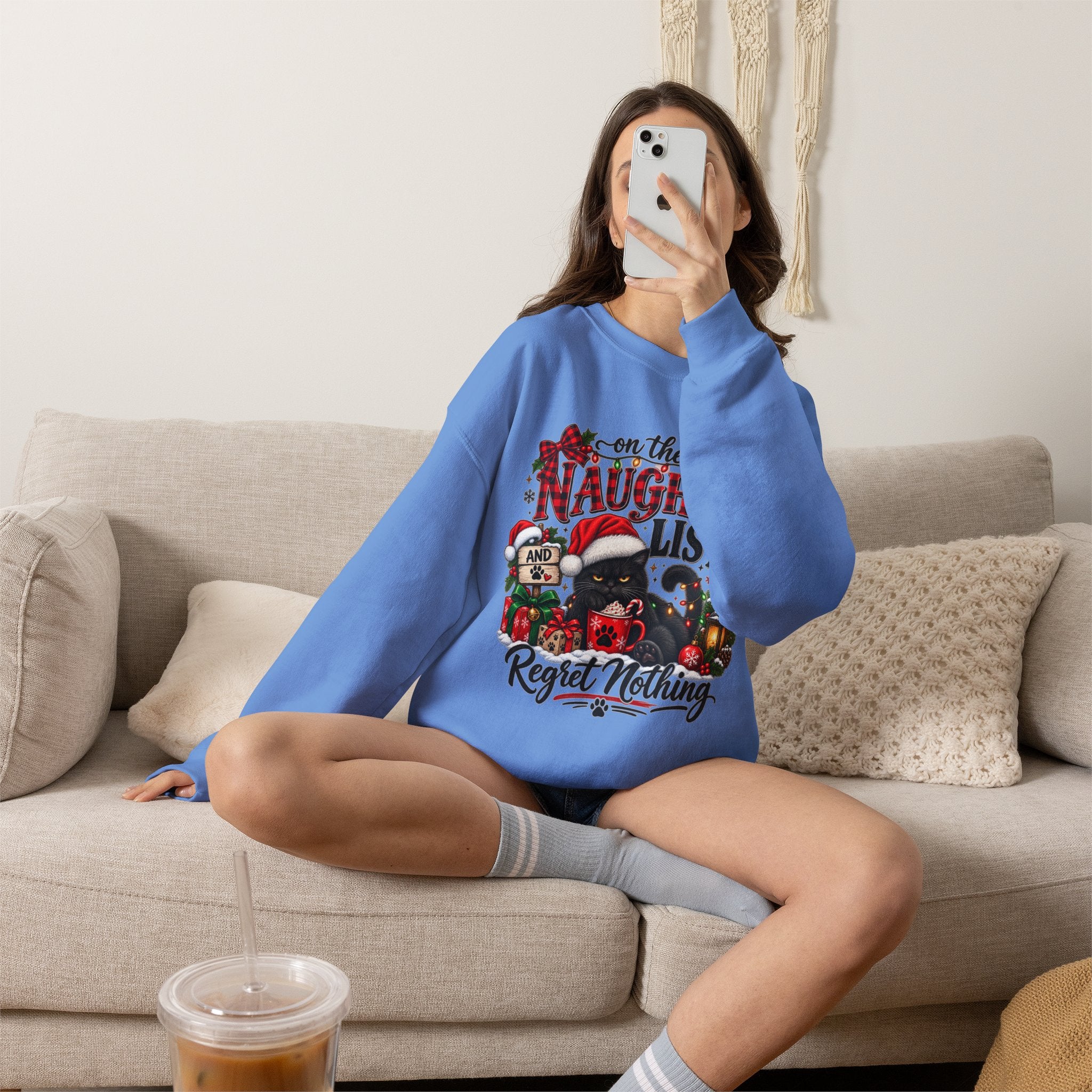 On the Naughty List Christmas Crewneck Sweatshirt