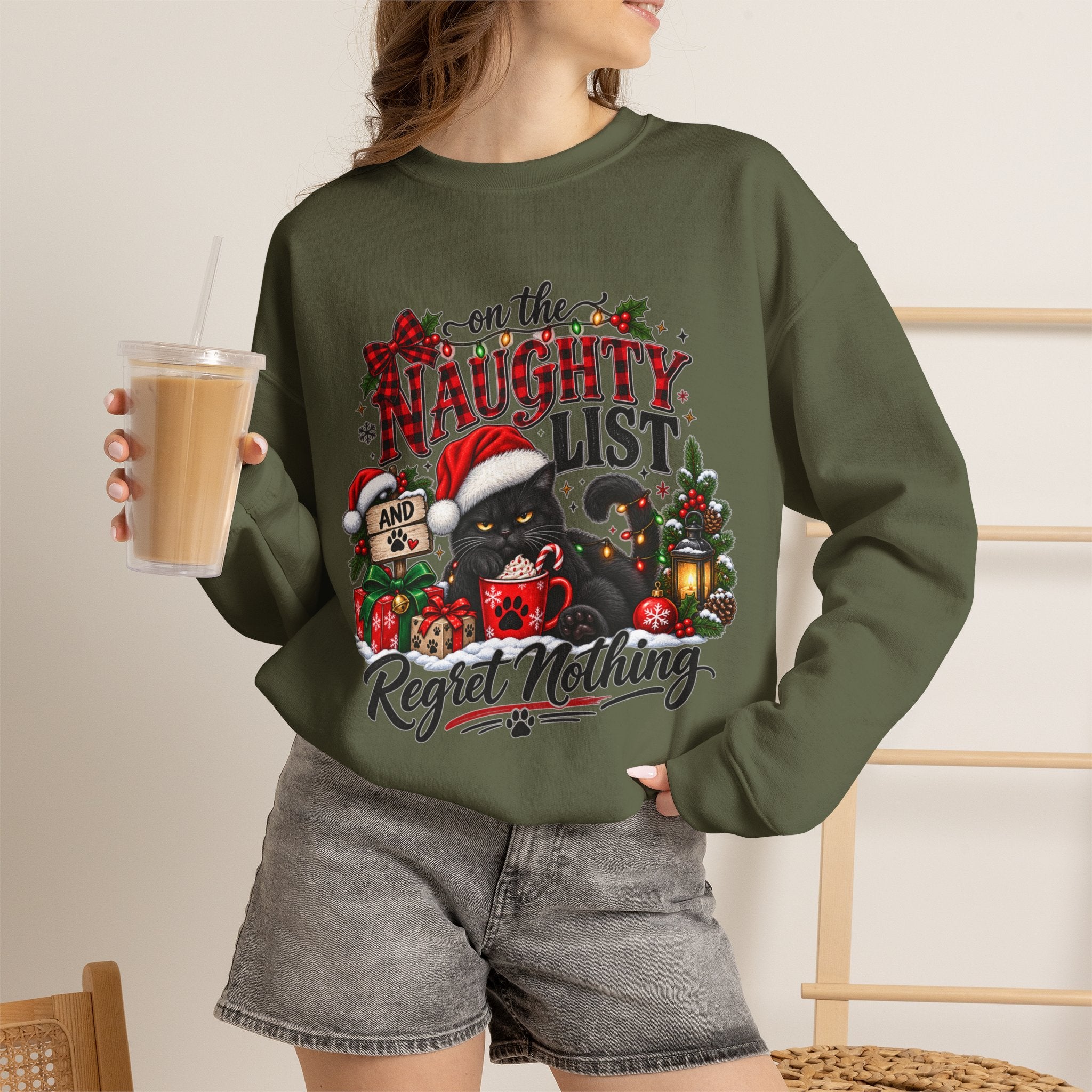 On the Naughty List Christmas Crewneck Sweatshirt