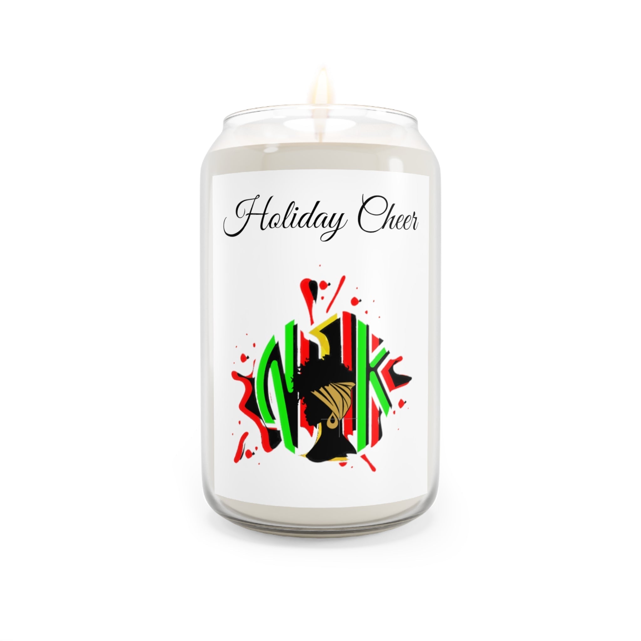 Holiday Cheer Scented Candle 13.75oz natural soy wax jar with cotton wick and 70-80 hours burn time
