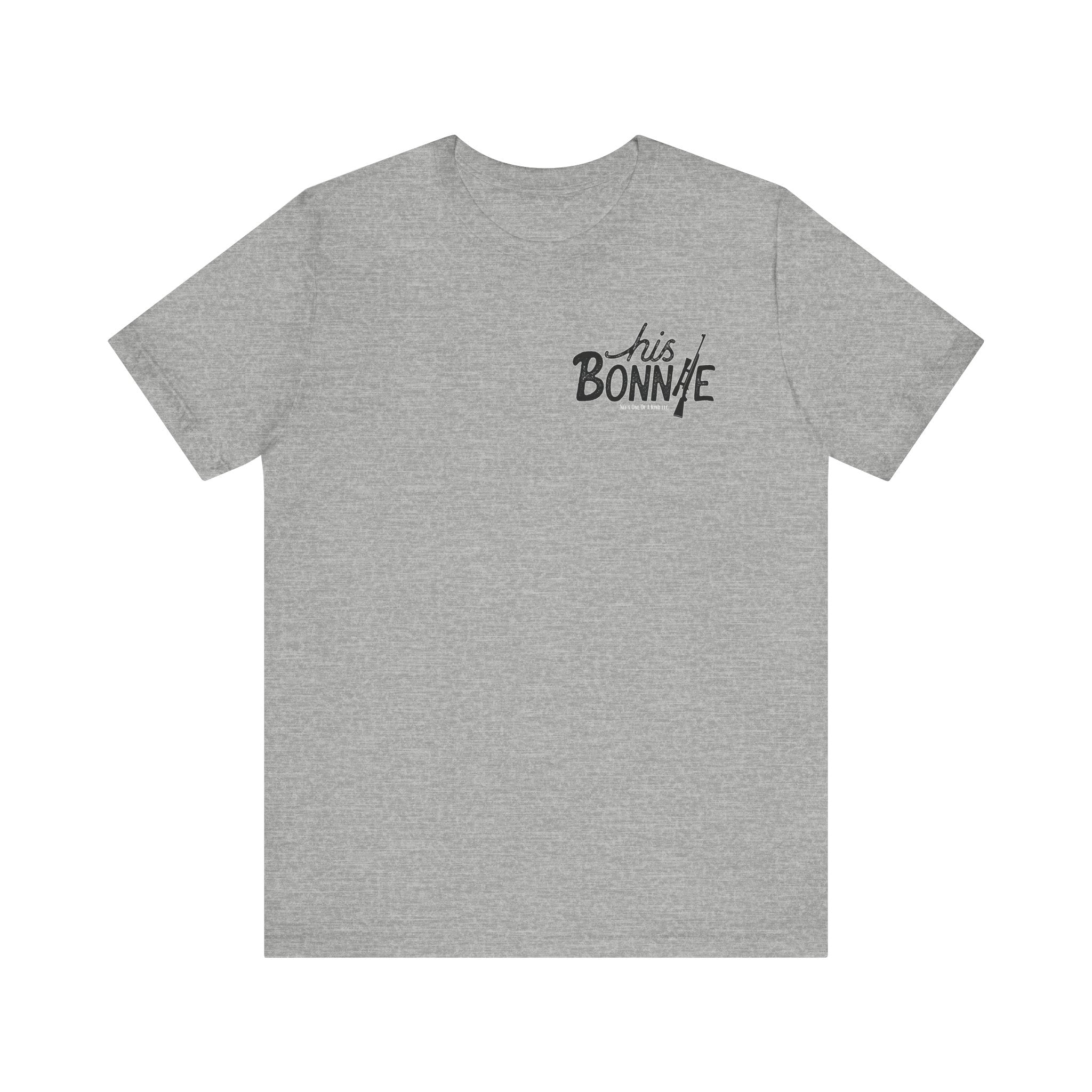 His Bonnie to Her Clyde Valentine Casual Soft Unisex Jersey Crew Neck Short Sleeve Tee Express Delivery available