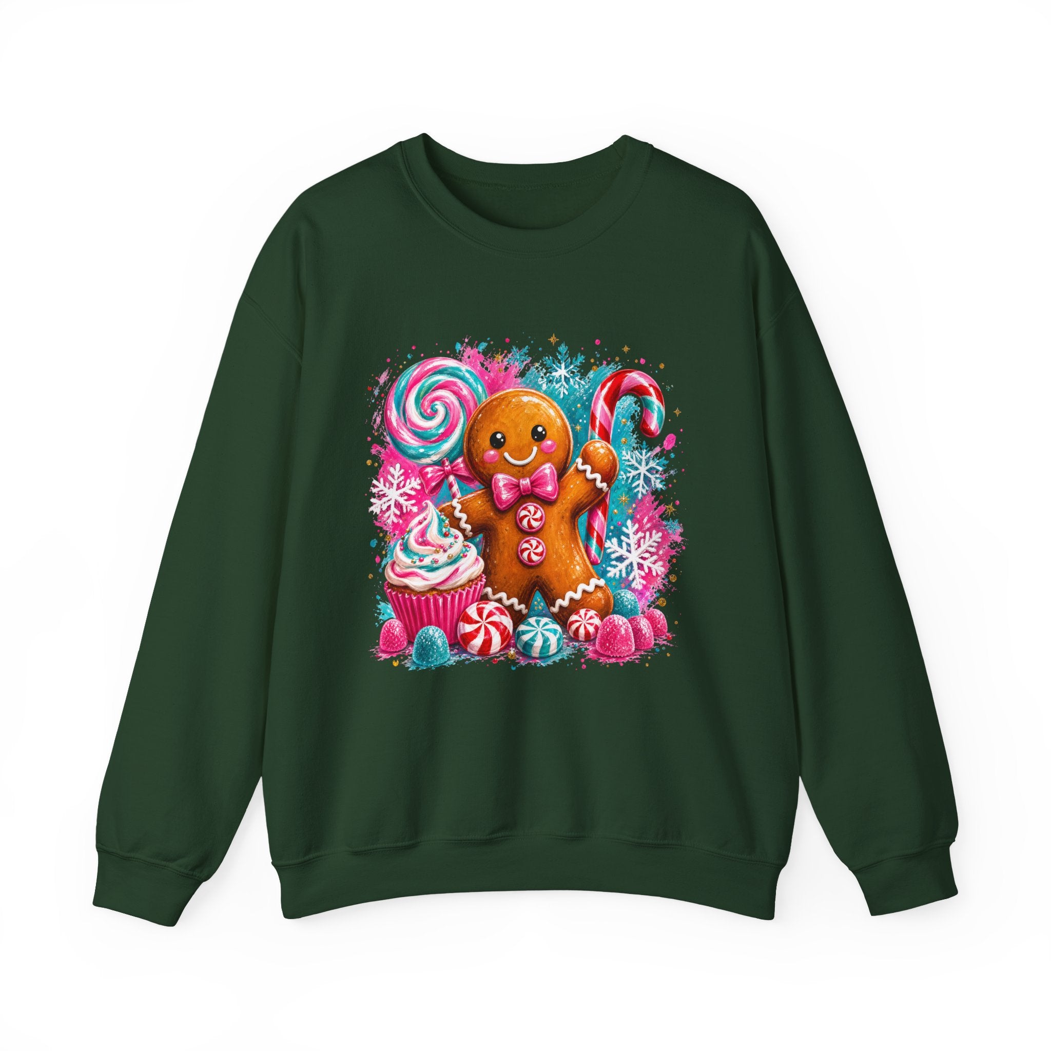 Christmas Gingerbread & Reindeer Crewneck Sweatshirt