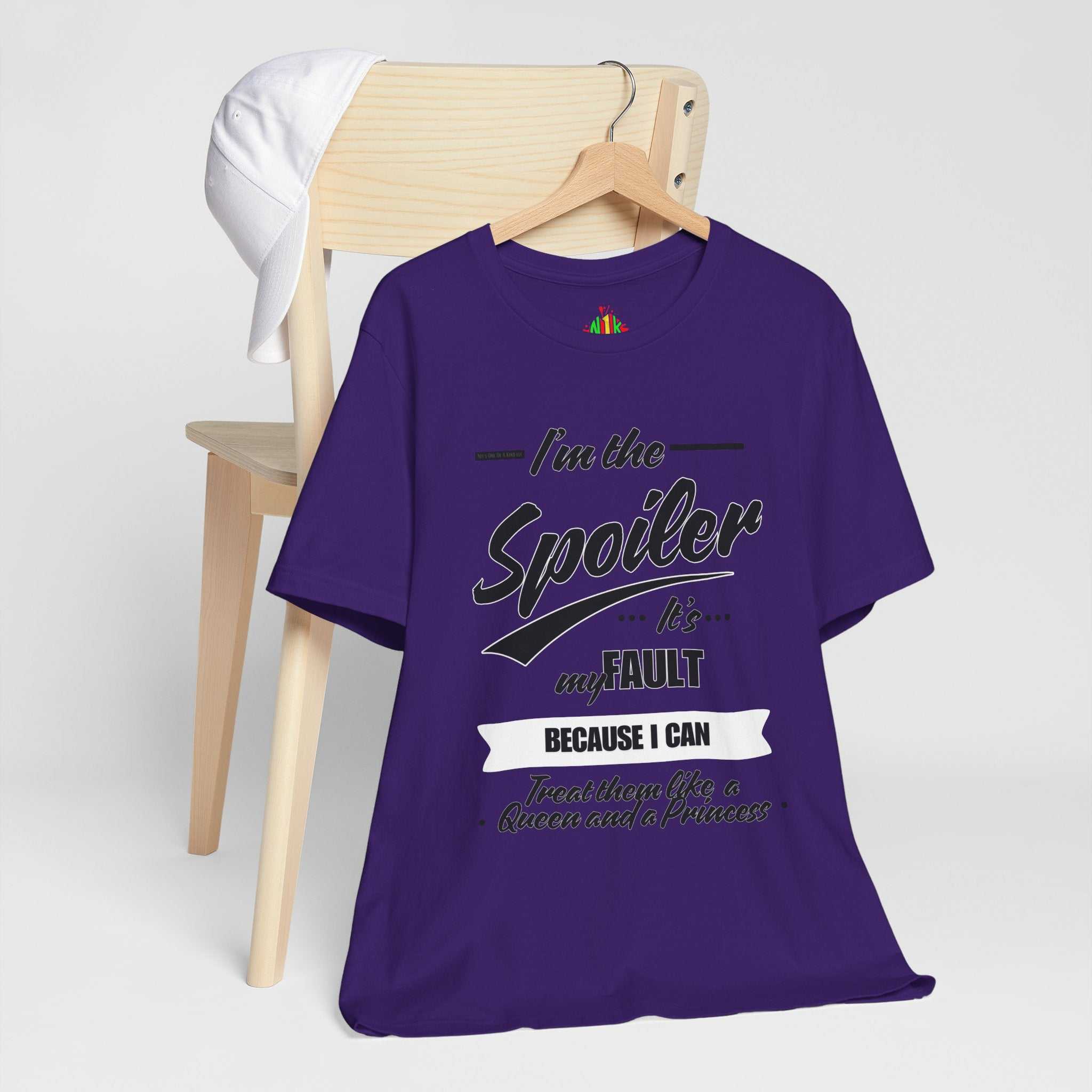 He's the Spoiler Unisex Jersey Tee - Express love for his Queen and PrT-ShirtHe’s the Spoiler Unisex Jersey Tee