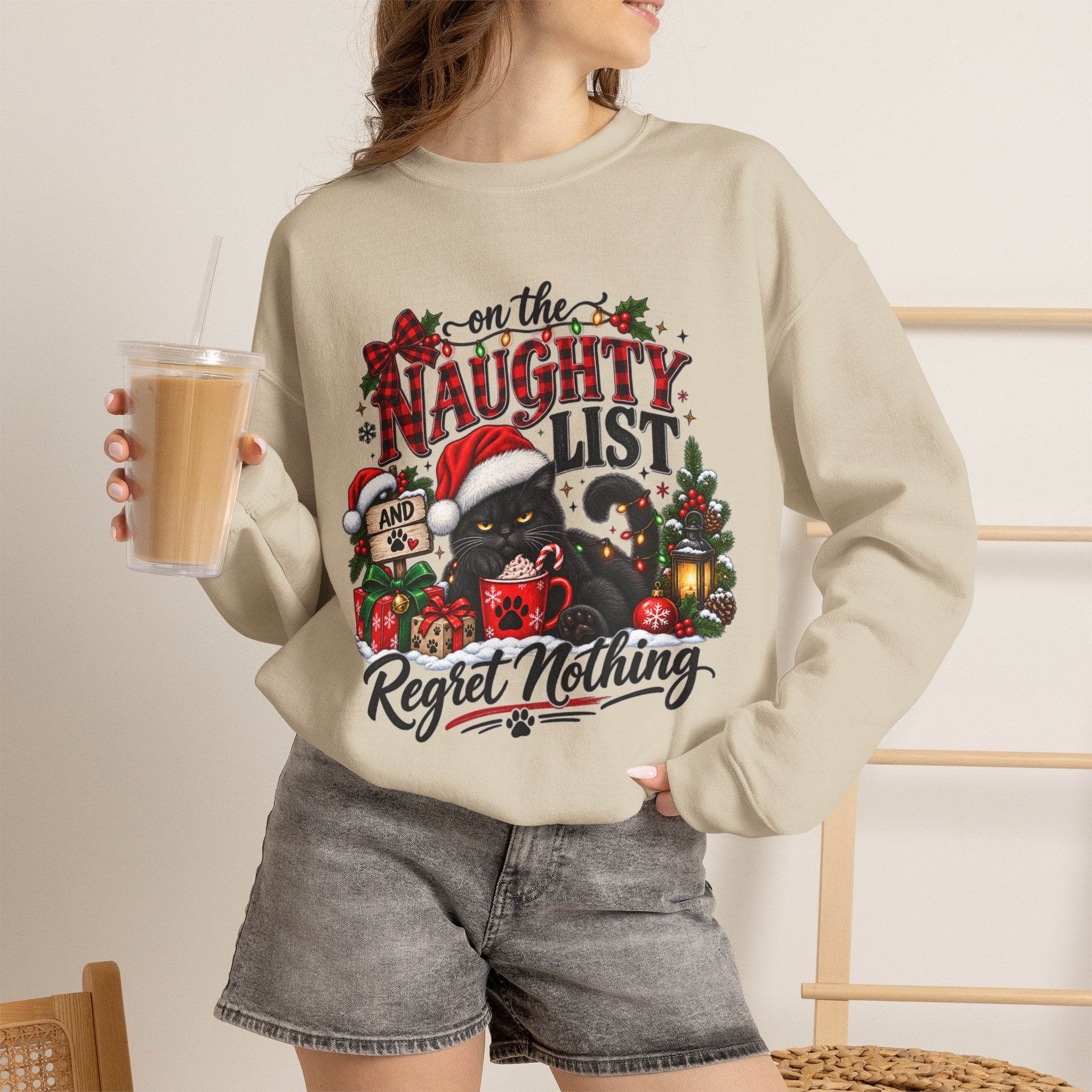 On the Naughty List Christmas Crewneck Sweatshirt