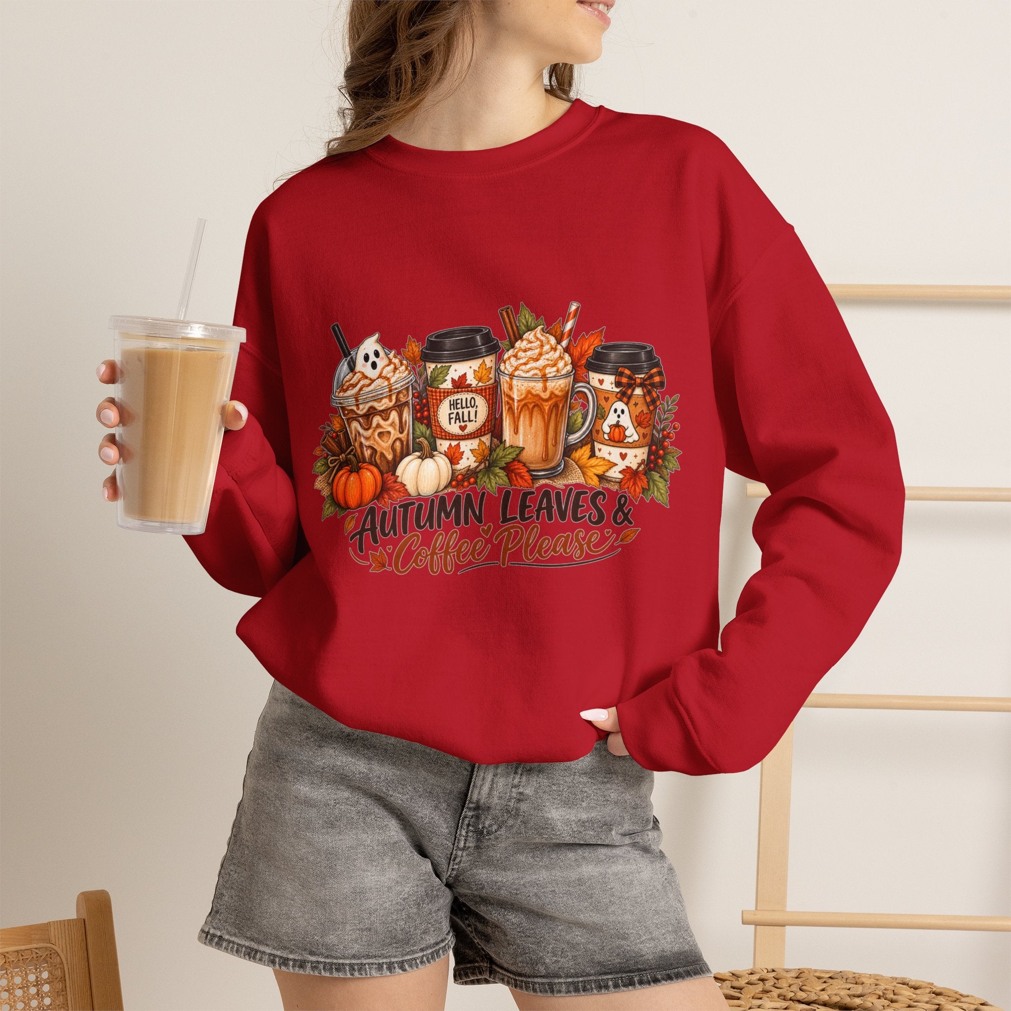 Autumn Leaves & Coffee Please Sweatshirt