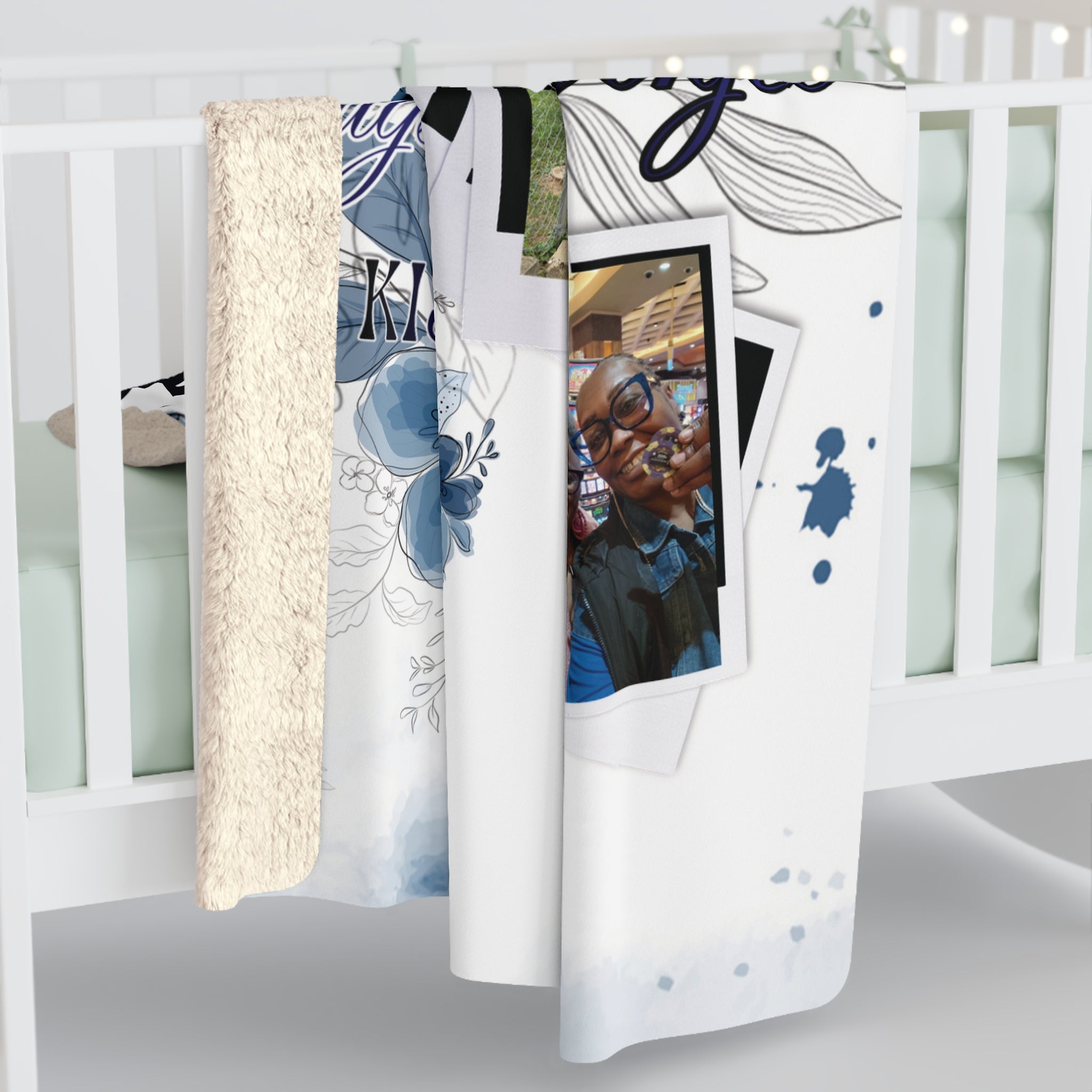 Personalized Sherpa Fleece Blanket — Custom 3-Photo Cozy Throw