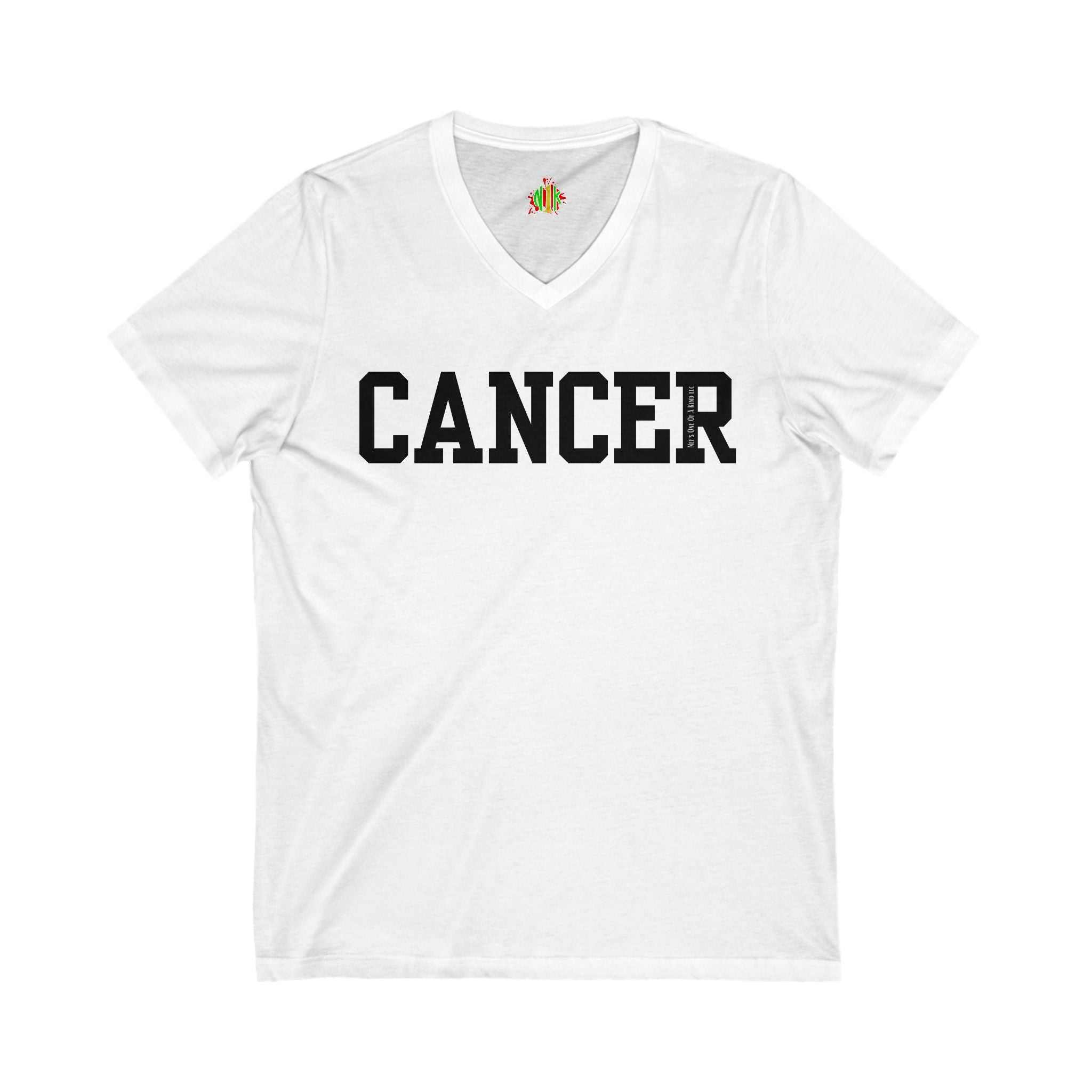 Cancer Zodiac Sign Unisex V-Neck Tee, Support Cancer Patients, Gift foV-neckCancer Zodiac Sign